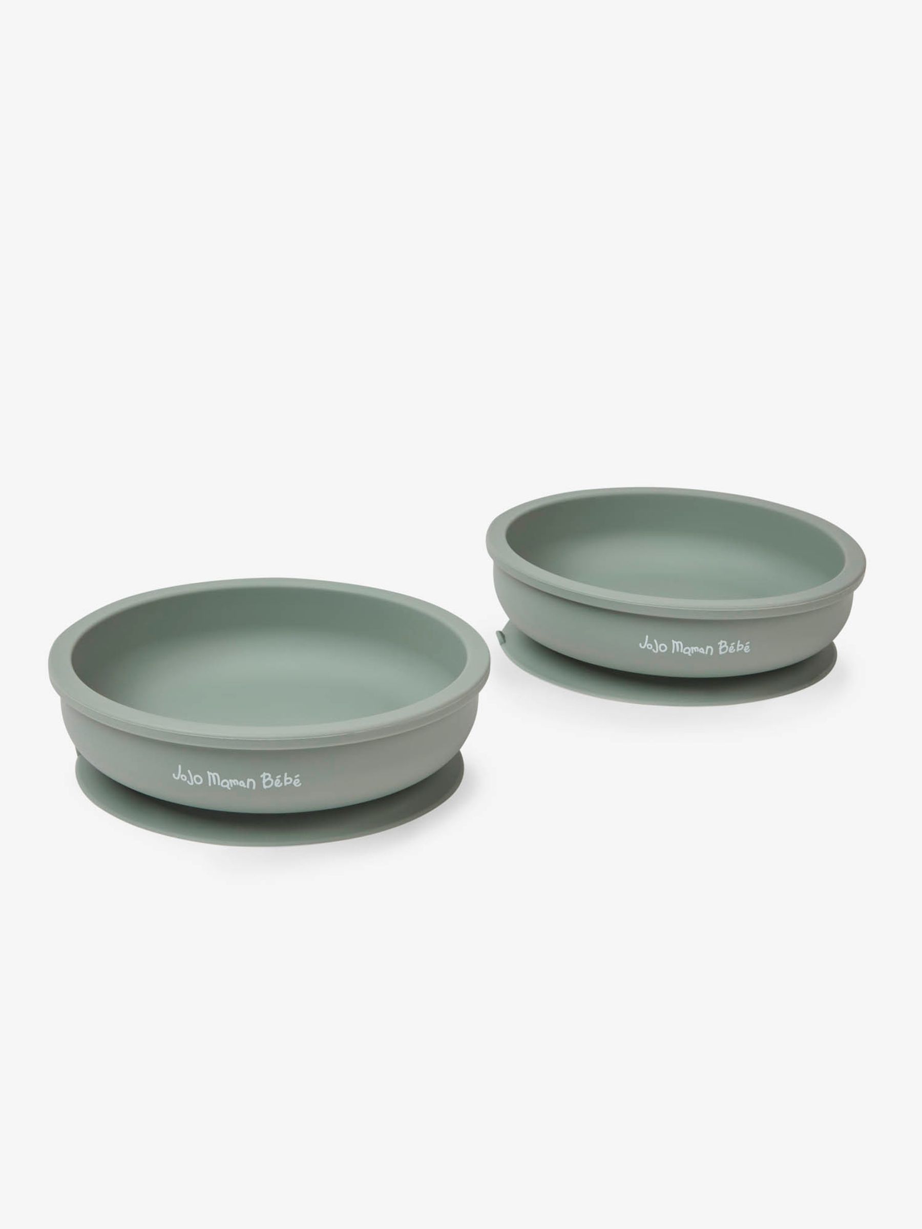 Green 2-Pack Silicone Suction Bowls