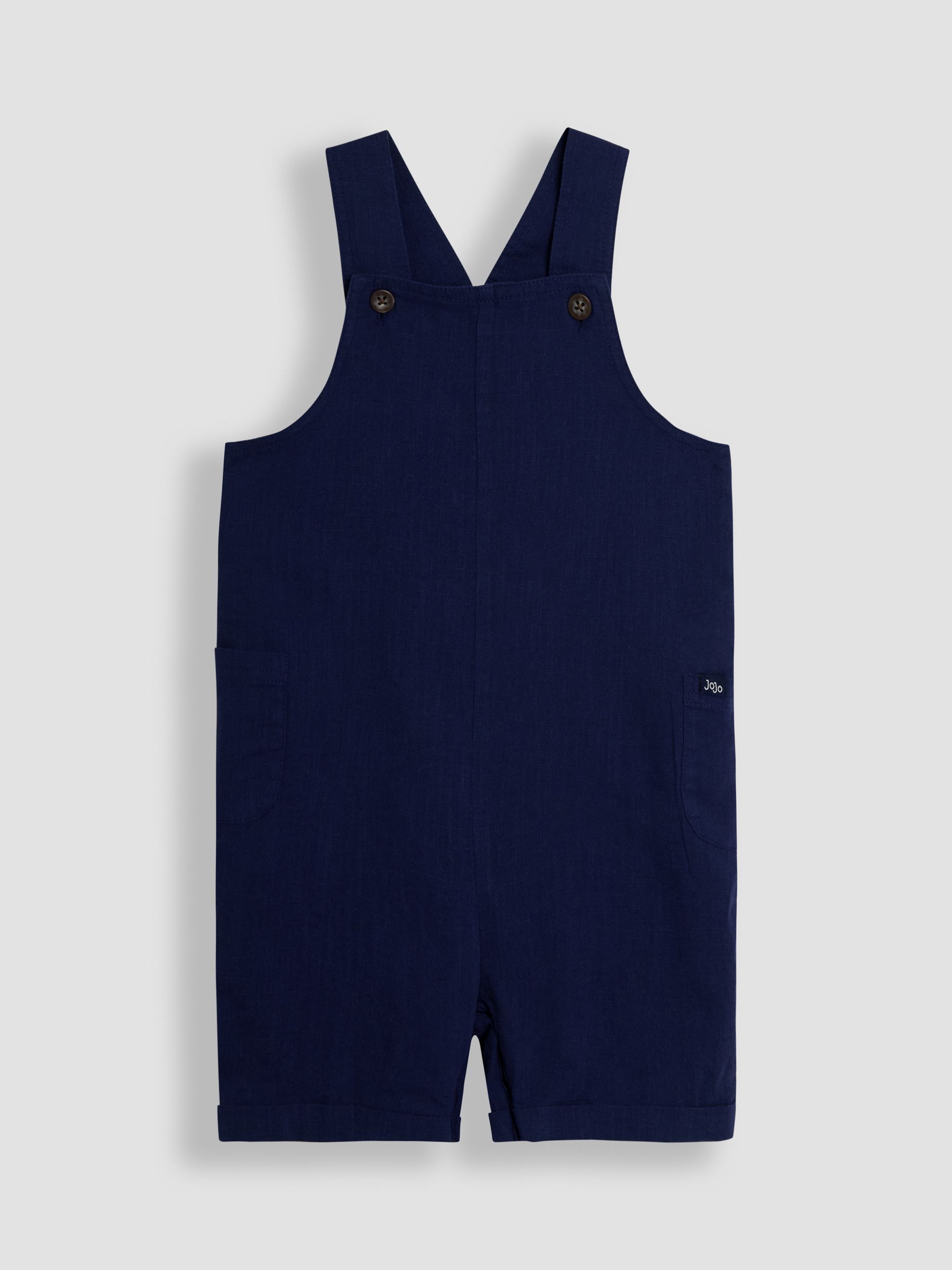 Navy 2-Piece Dungarees & Stripe T-Shirt Set