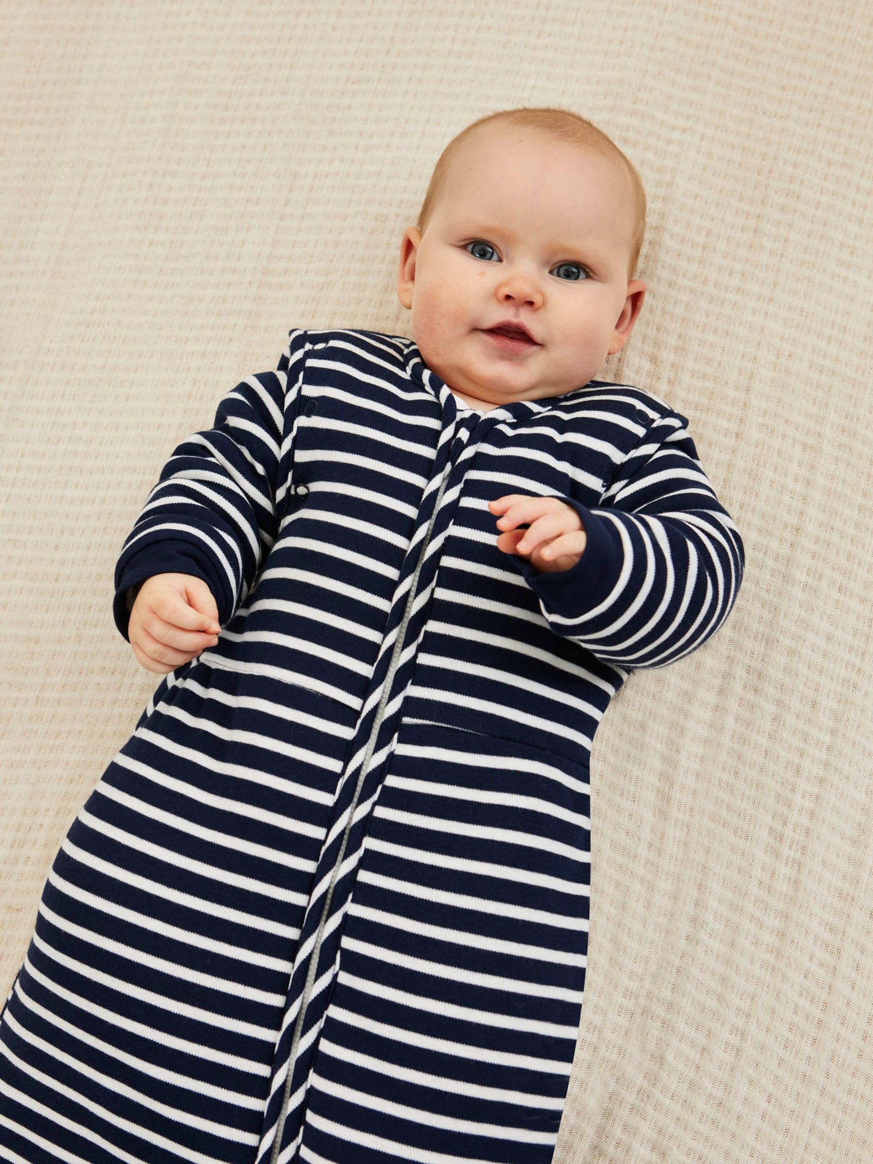 Navy Stripe 3.5 Tog Baby Sleeping Bag