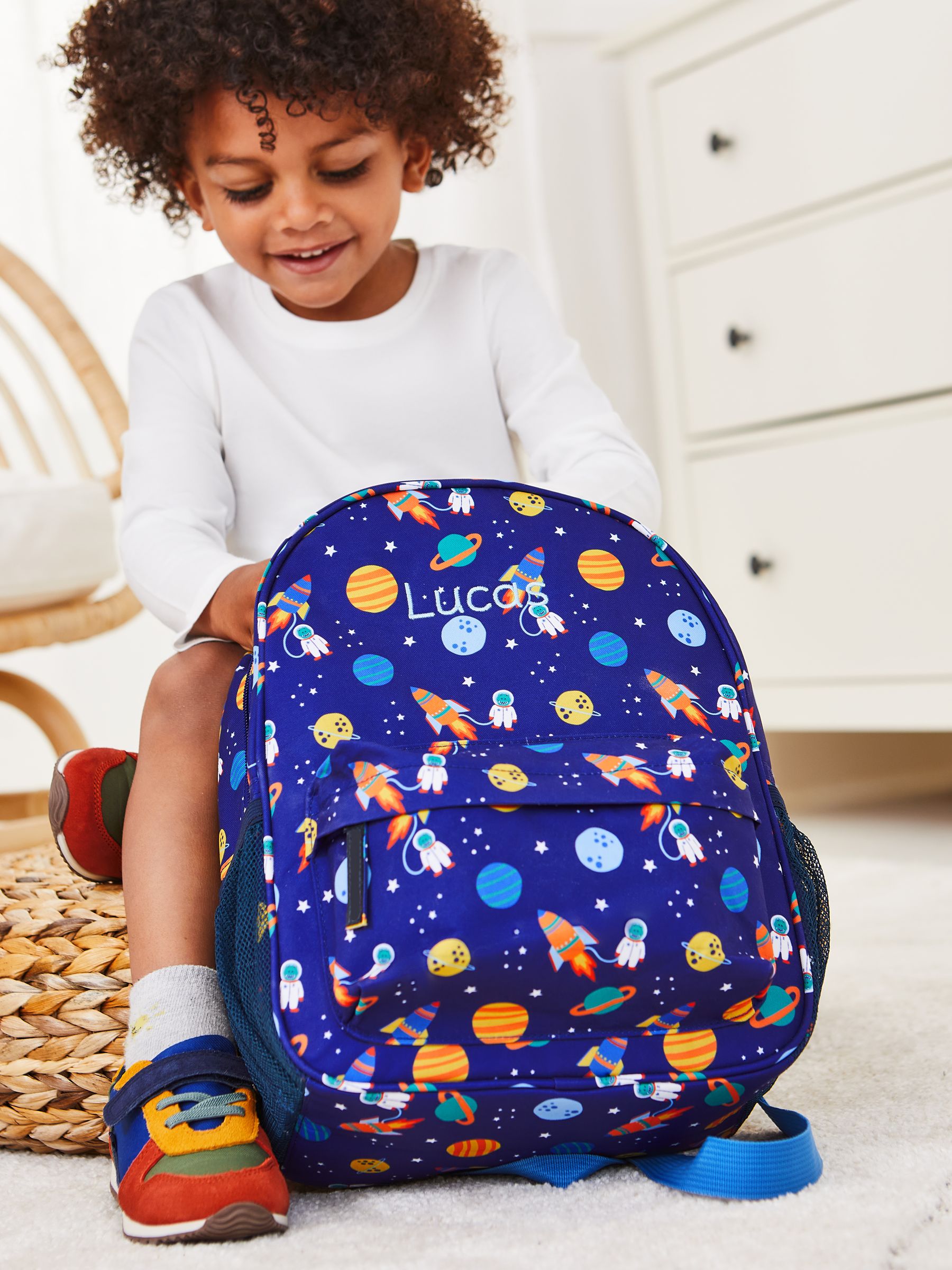 Blue Personalised Space Medium Backpack
