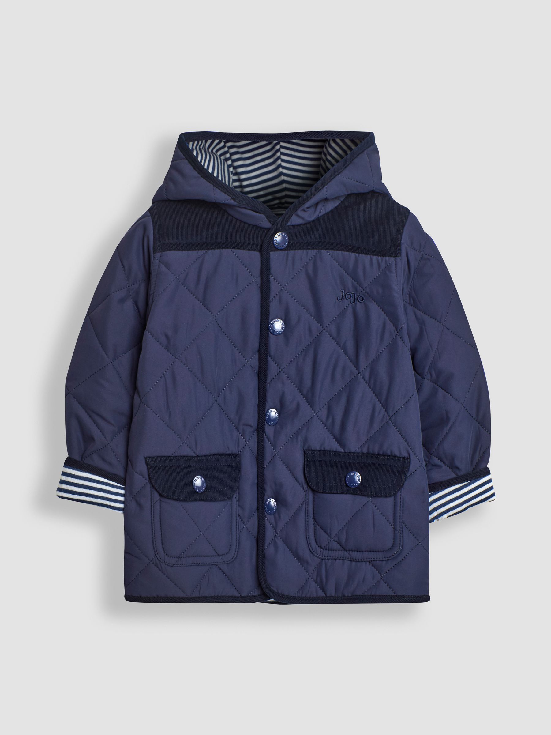 Navy Stripe Quilted Jacket