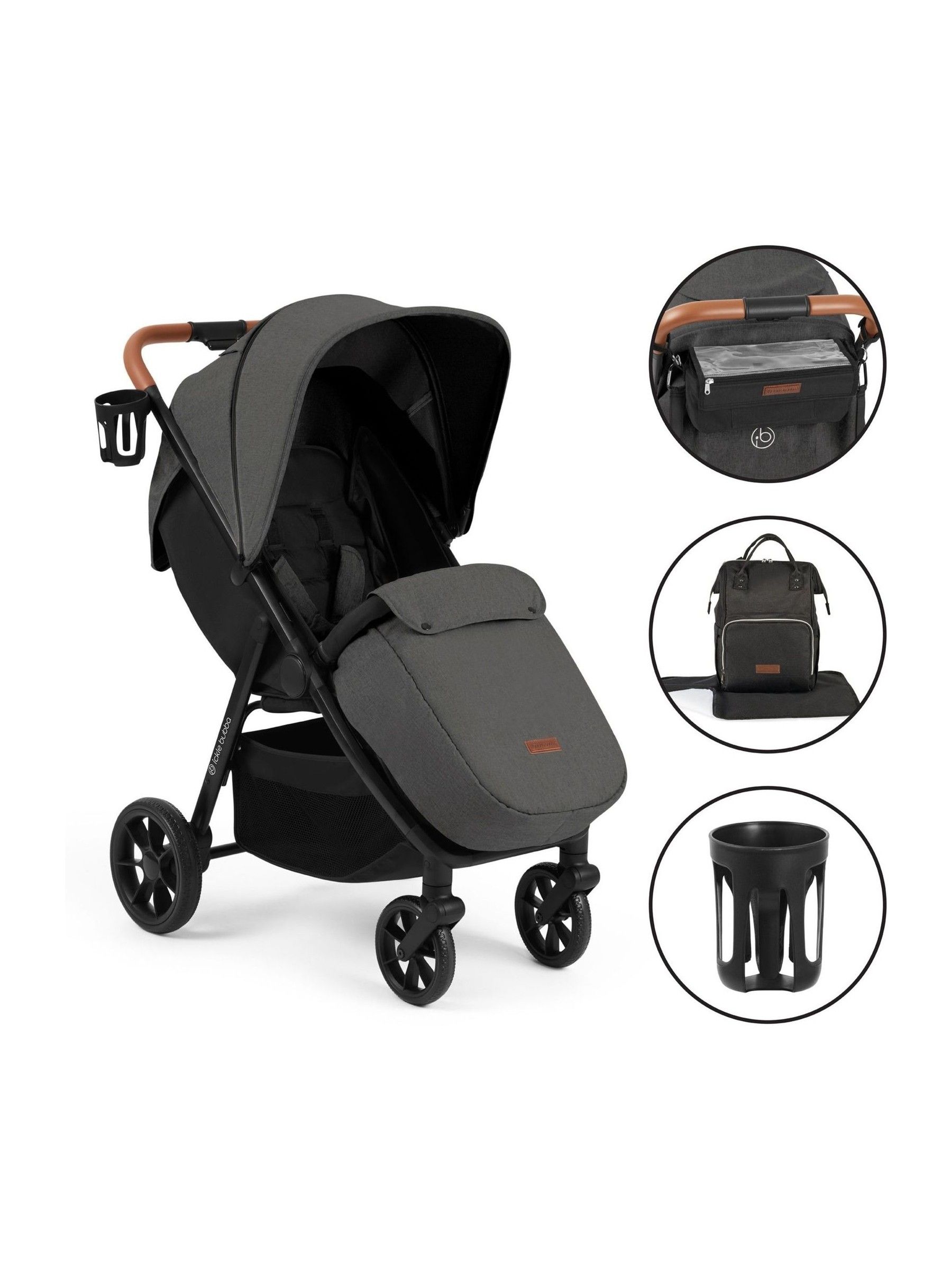 Ickle Bubba Pearl Grey Stomp Stride Prime Stroller