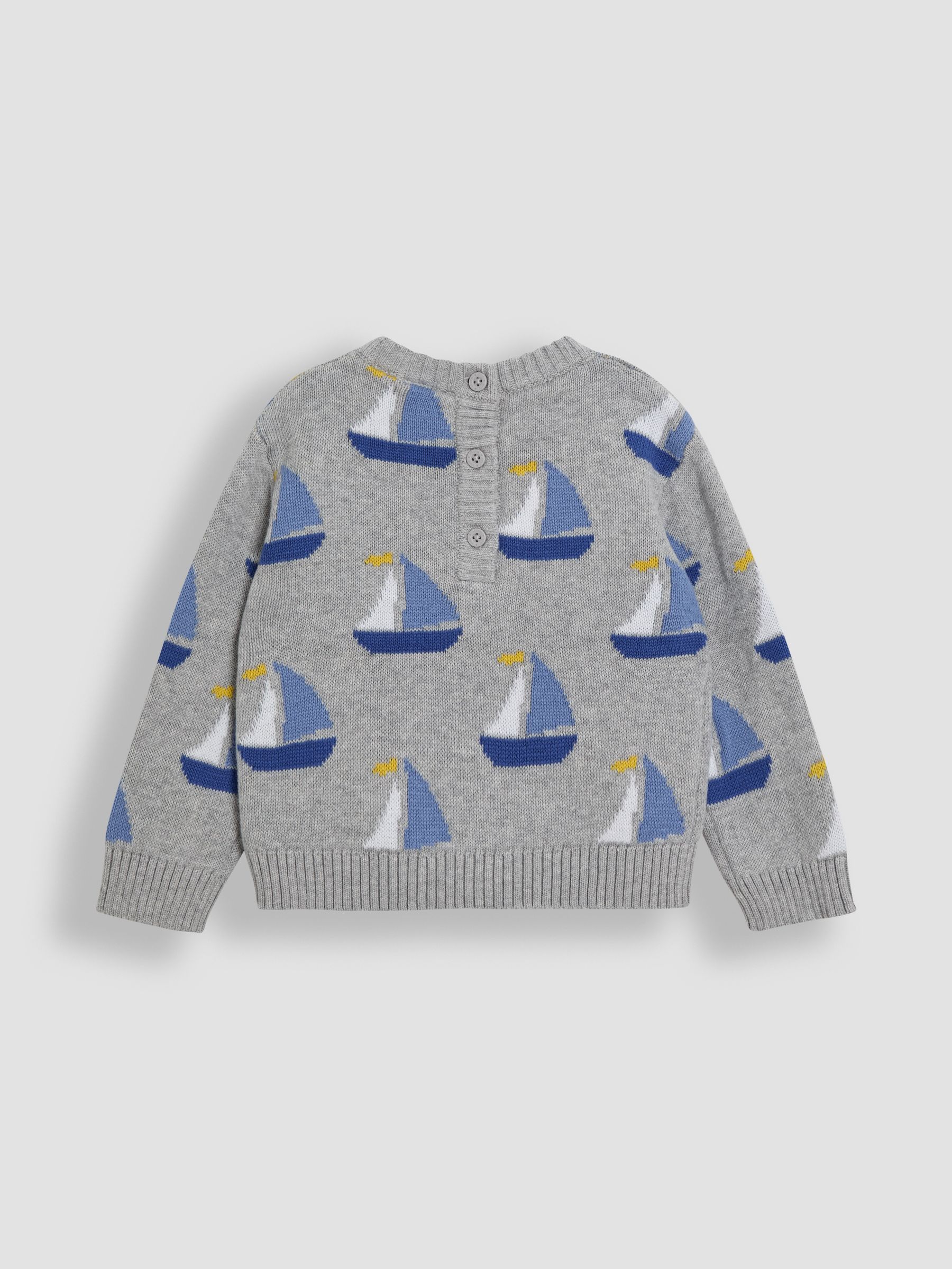 Marl Grey Sailboat 100% Cotton Jumper