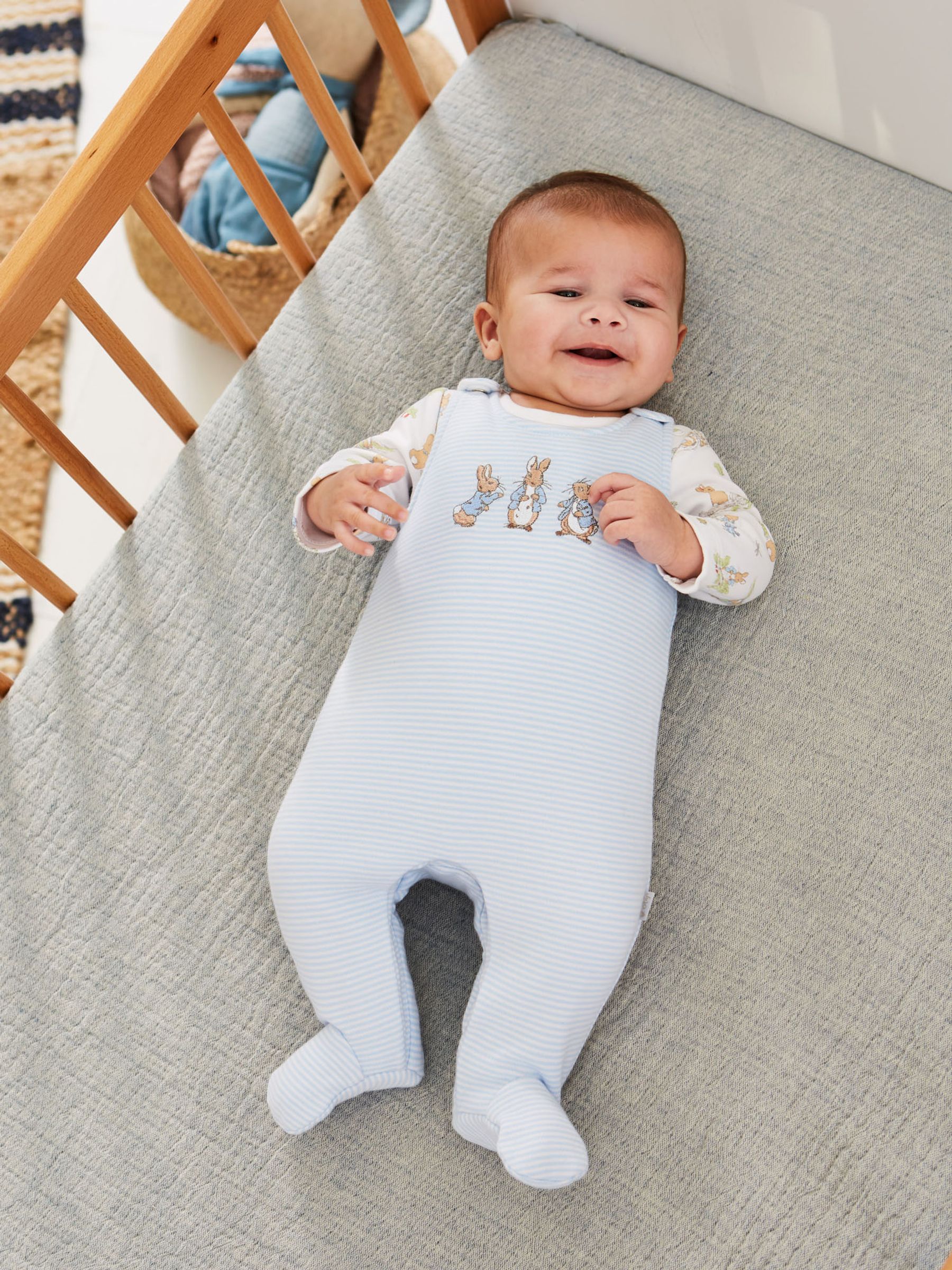 Blue 2-Piece Peter Rabbit Baby Dungaree Set