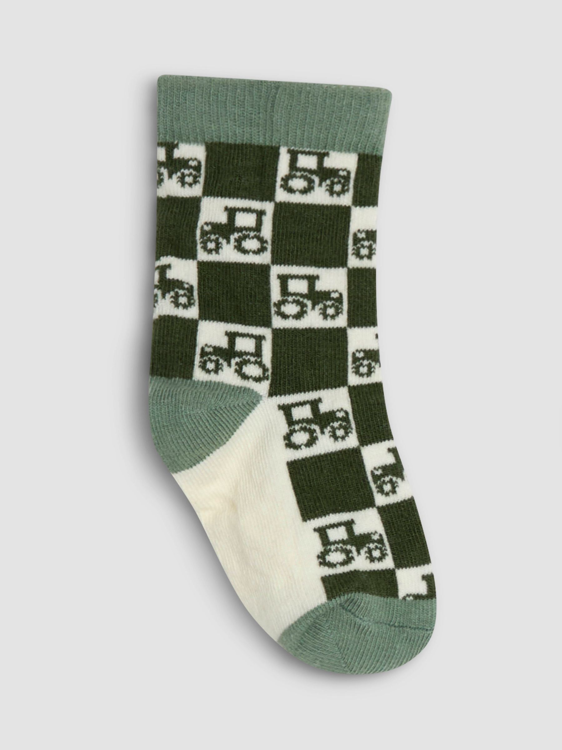 Green 3-Pack Tractor Socks