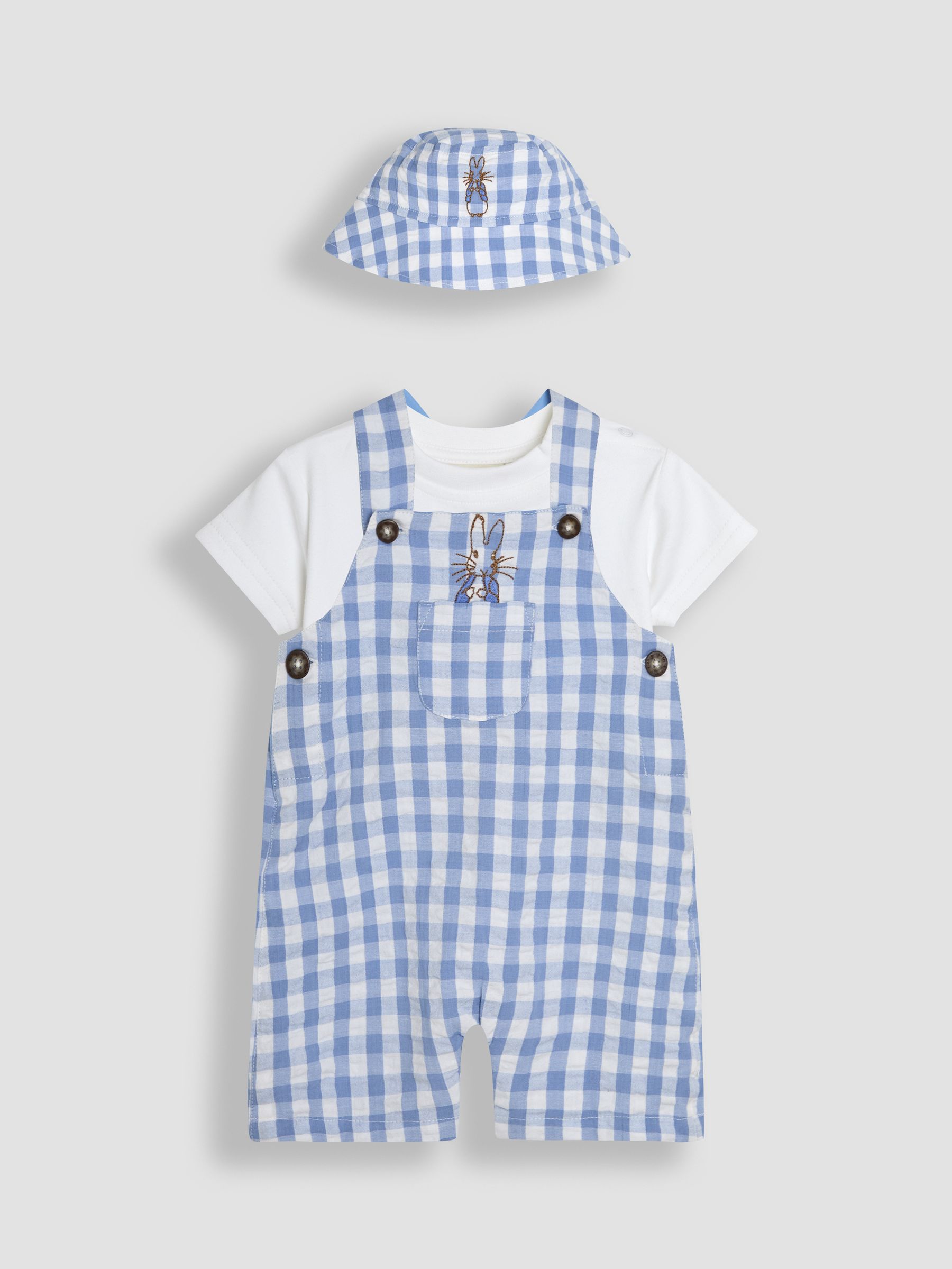 Blue 2-Piece Peter Rabbit™ Gingham Dungarees & Body Set