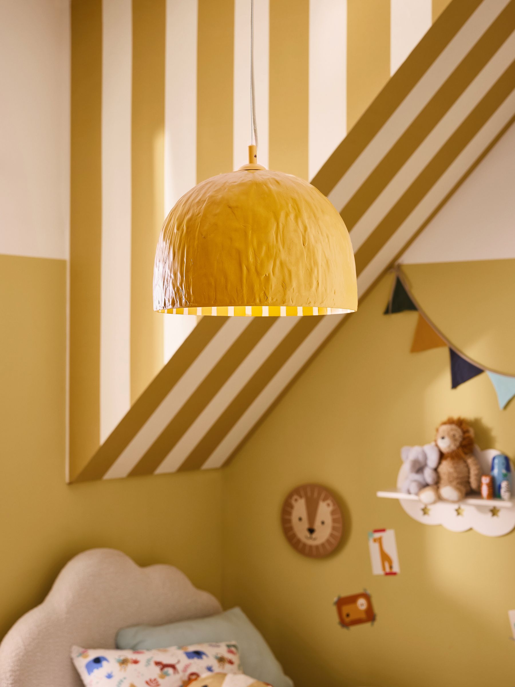 Ochre Yellow Asta Stripe Pendant Light