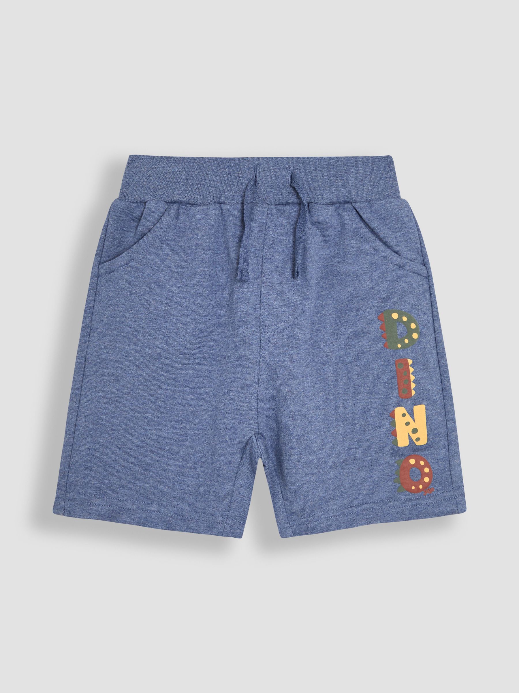 Marl Blue Dino Dino Puff Print Shorts