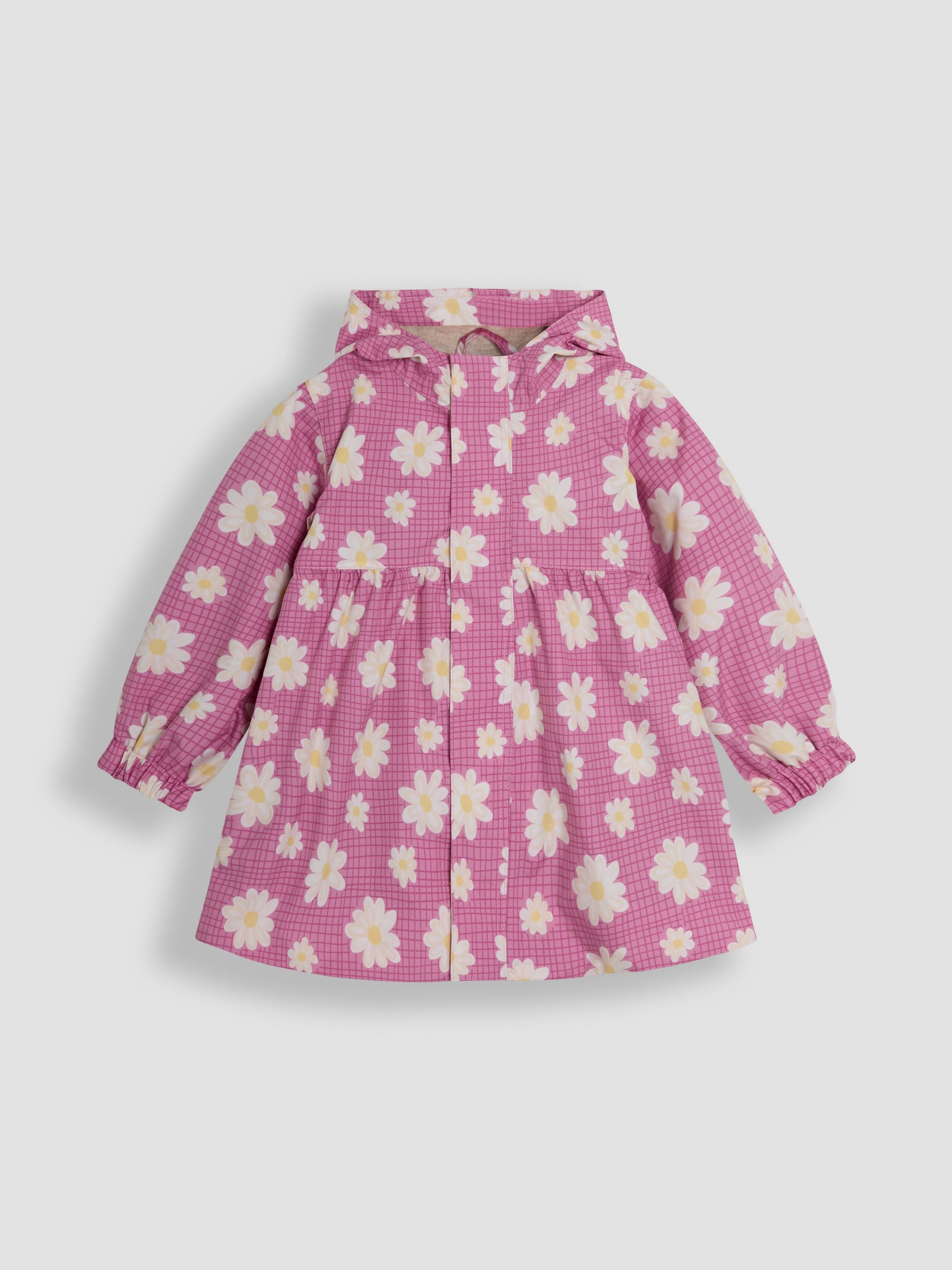Pink Daisy Gathered Waterproof Jacket
