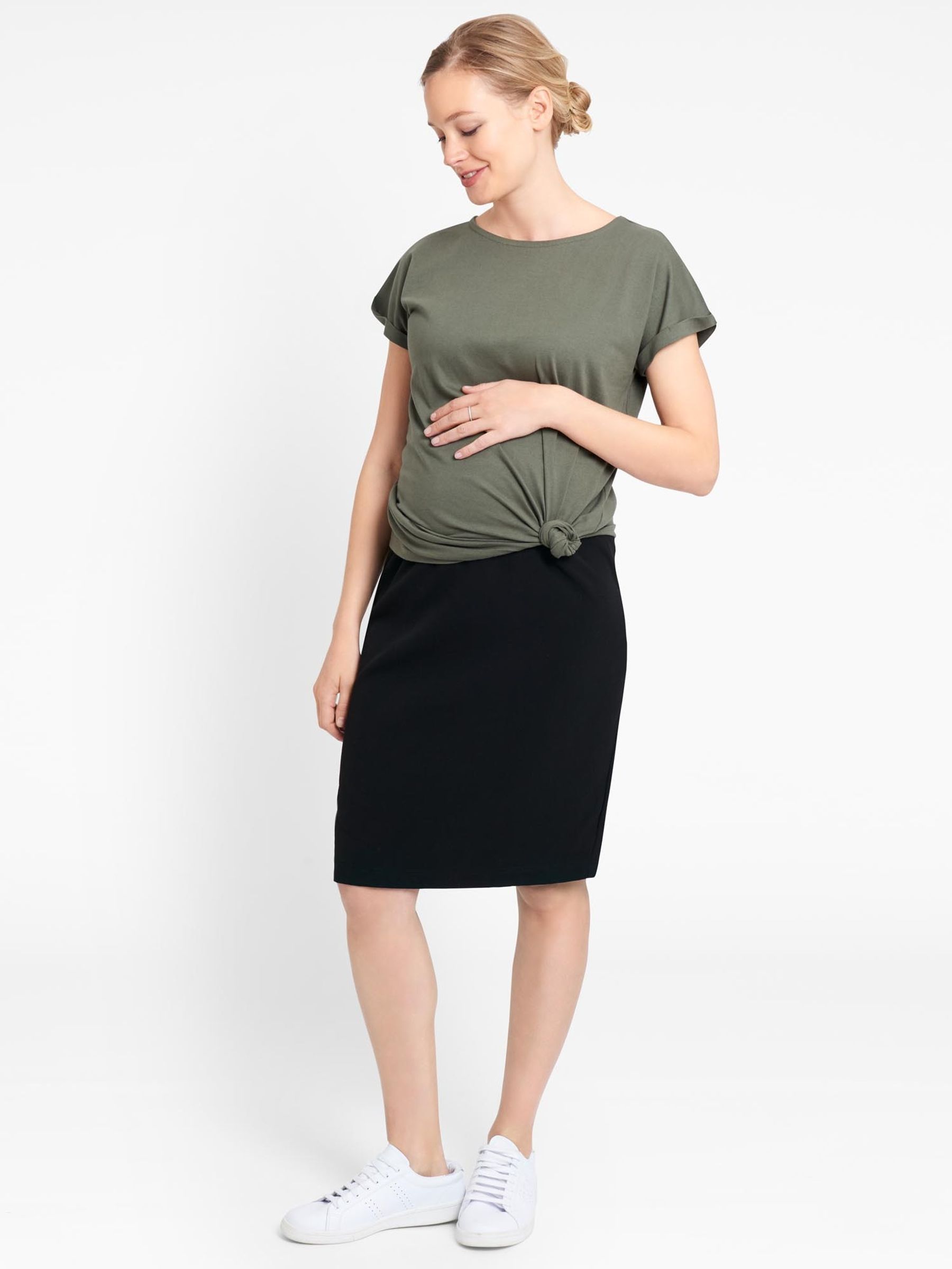 Black Tailored Maternity Pencil Skirt