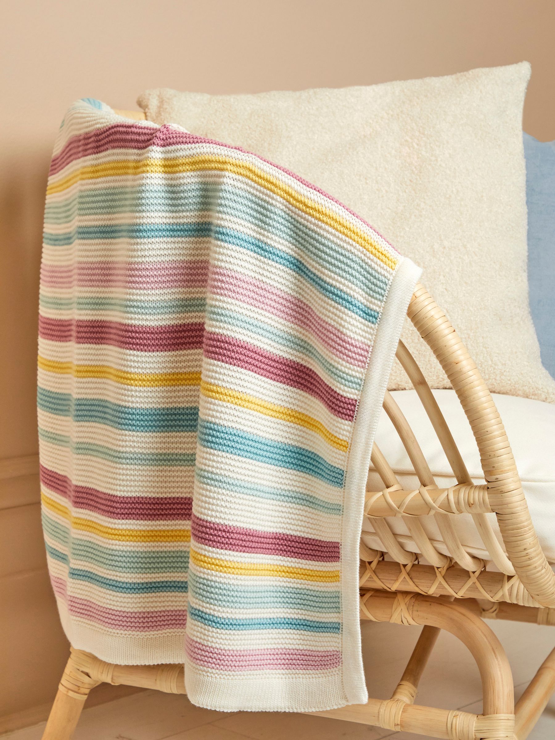 Chunky Knitted Stripe Blanket