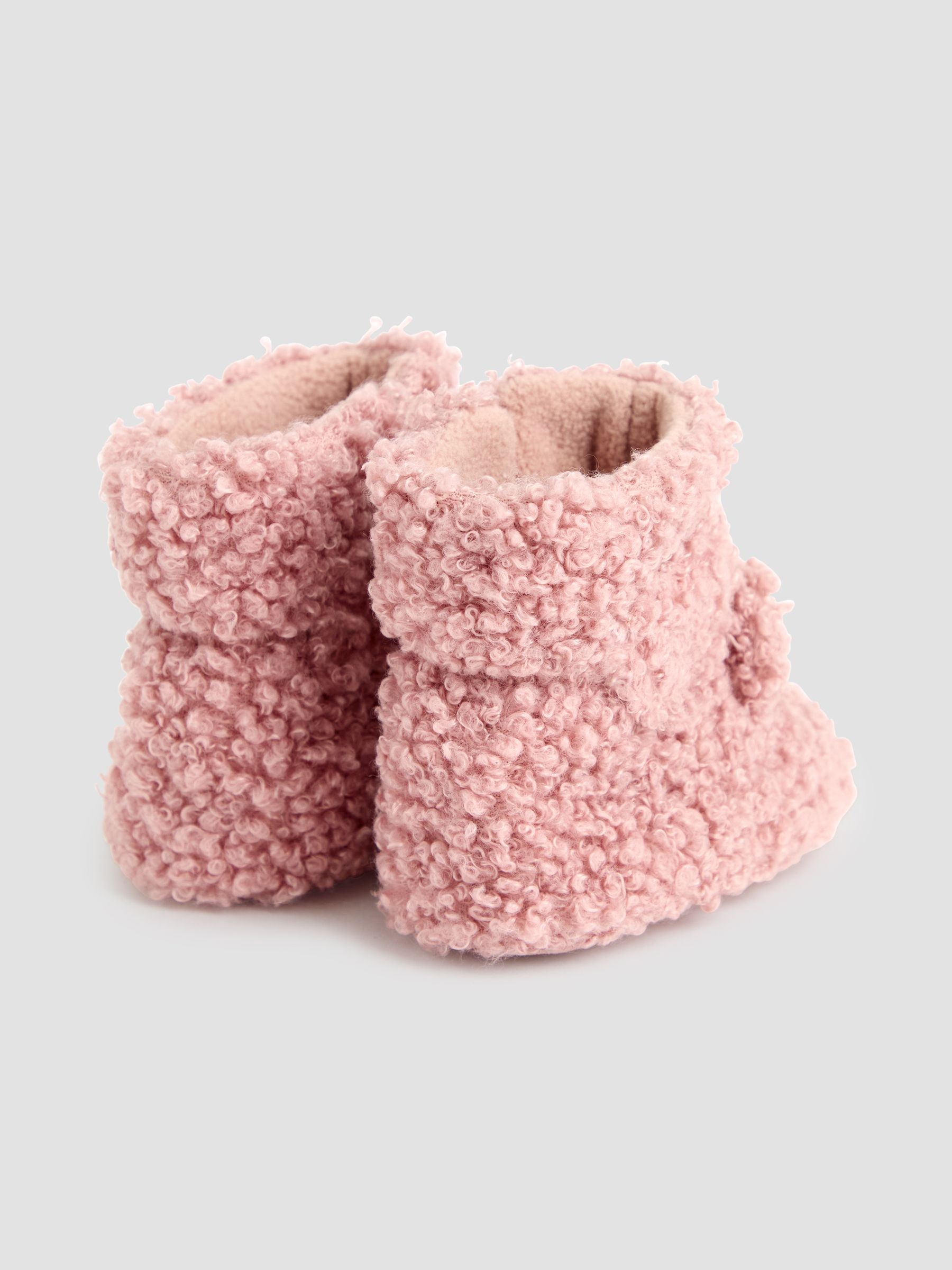 Dusty Pink Borg Booties