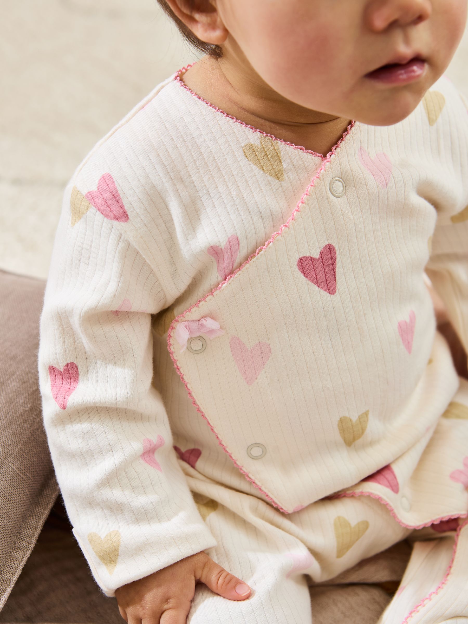 Stone Footed Cross-Over 100% Cotton Sleepsuit