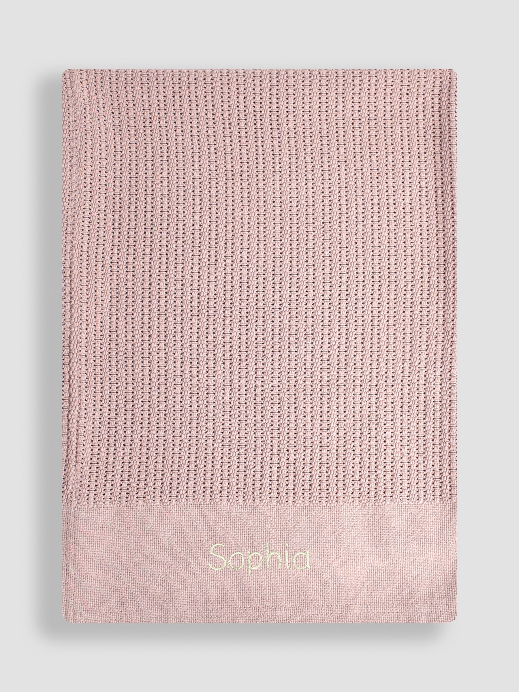 Personalised Pink Woven Cellular Blanket