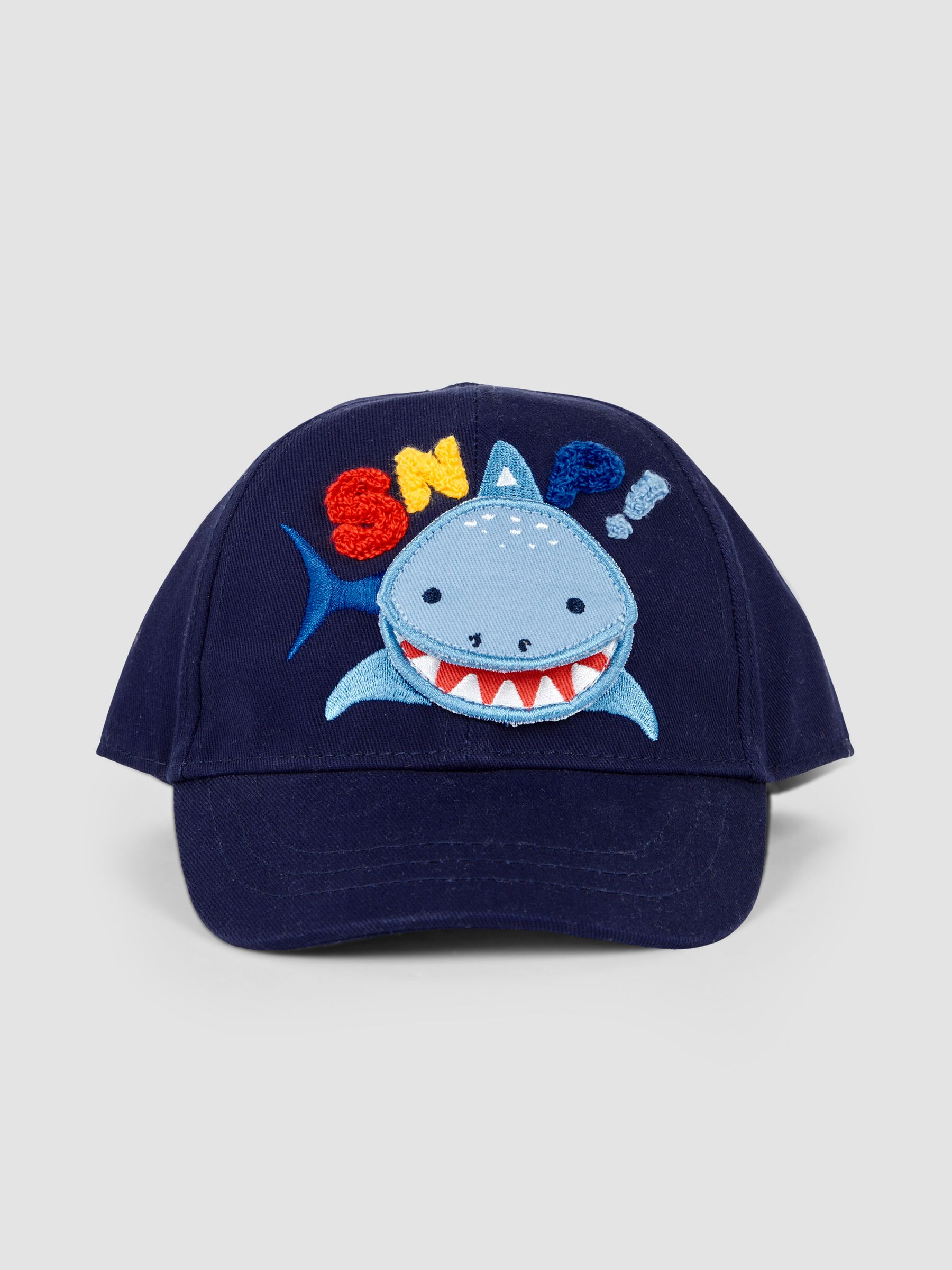 Navy Shark Appliqué Cap