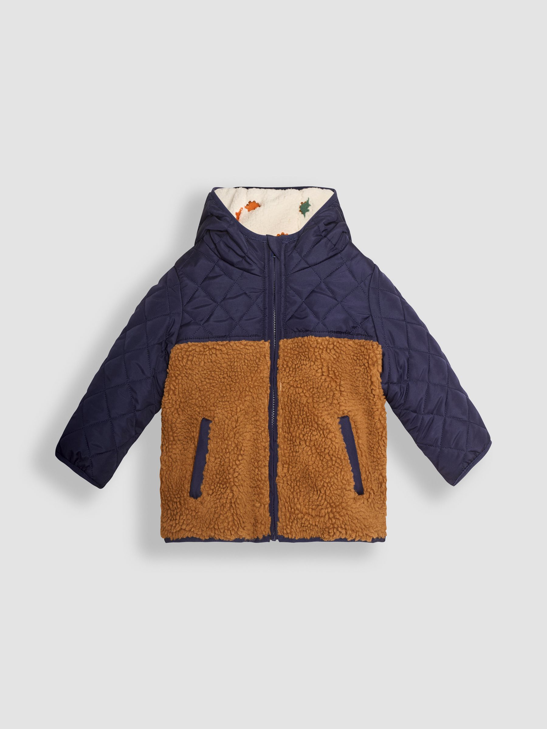 Brown Dinosaur Reversible Jacket