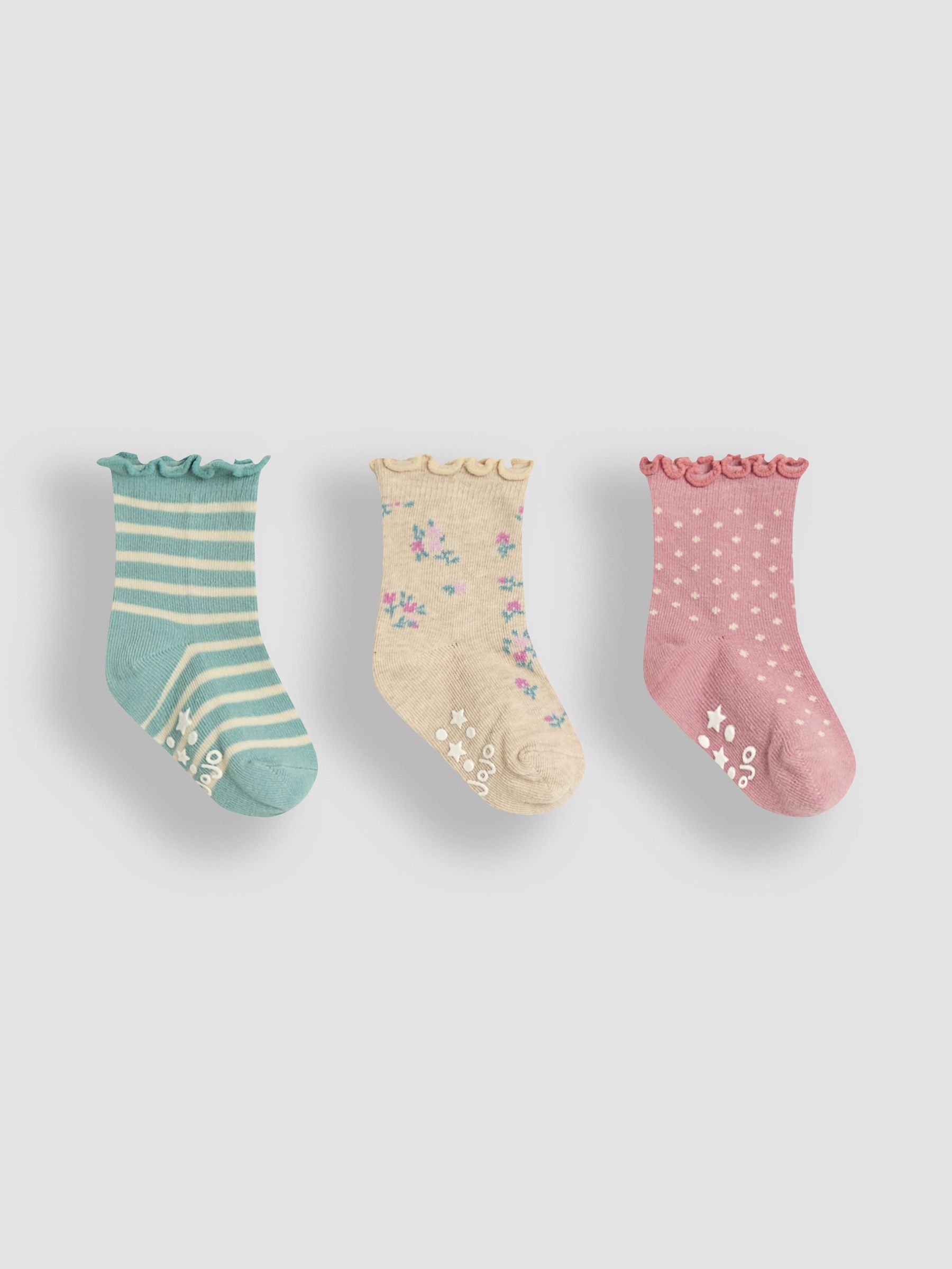 Duck Egg Floral Socks 3 Pack
