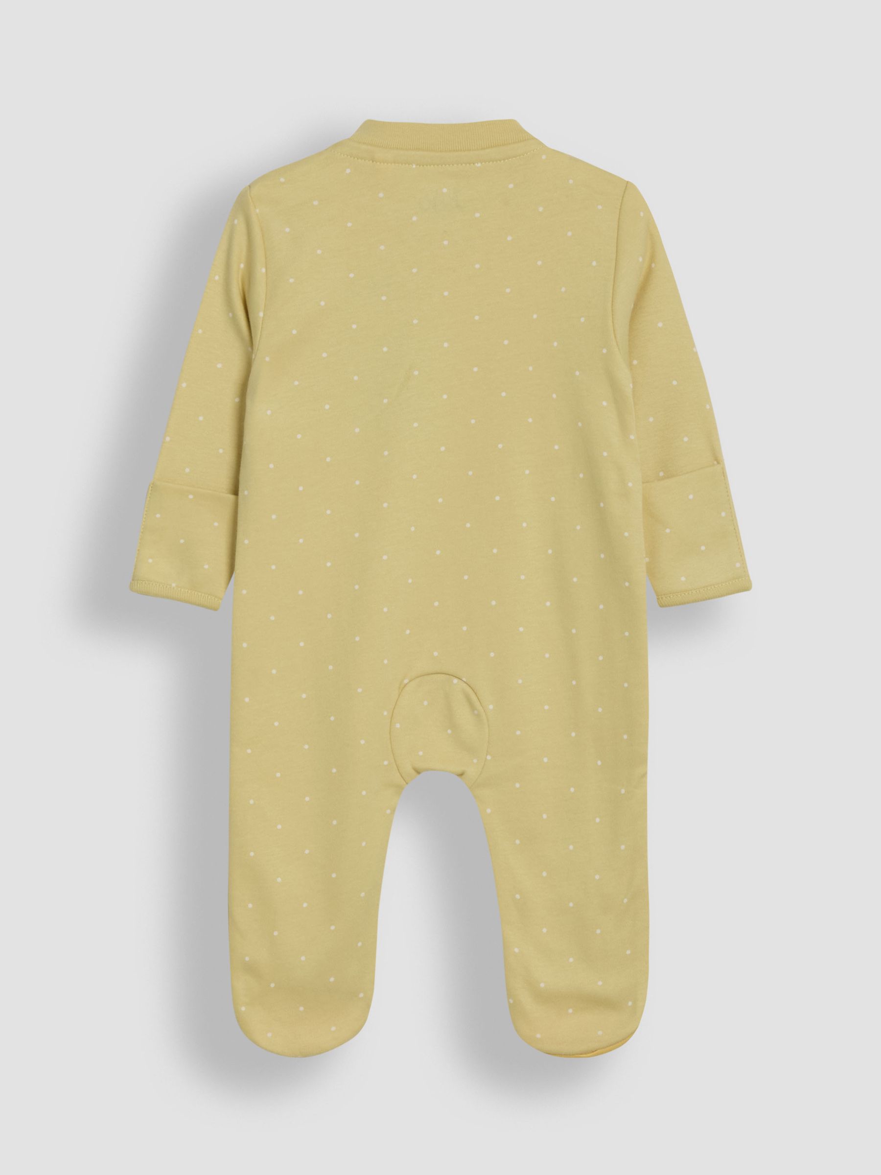 Yellow Cotton Footed Appliqué Zip Sleepsuit