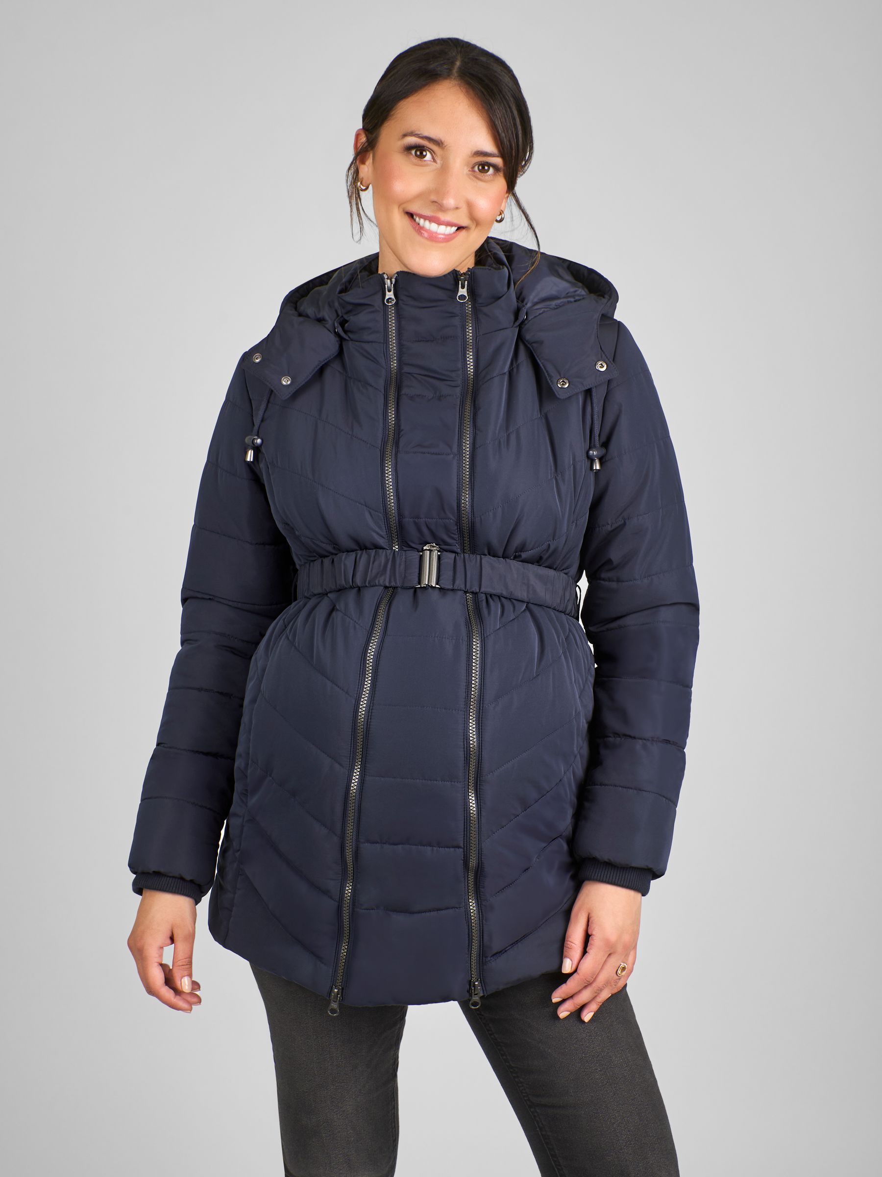 Navy Blue 2-in-1 Maternity Puffer Jacket