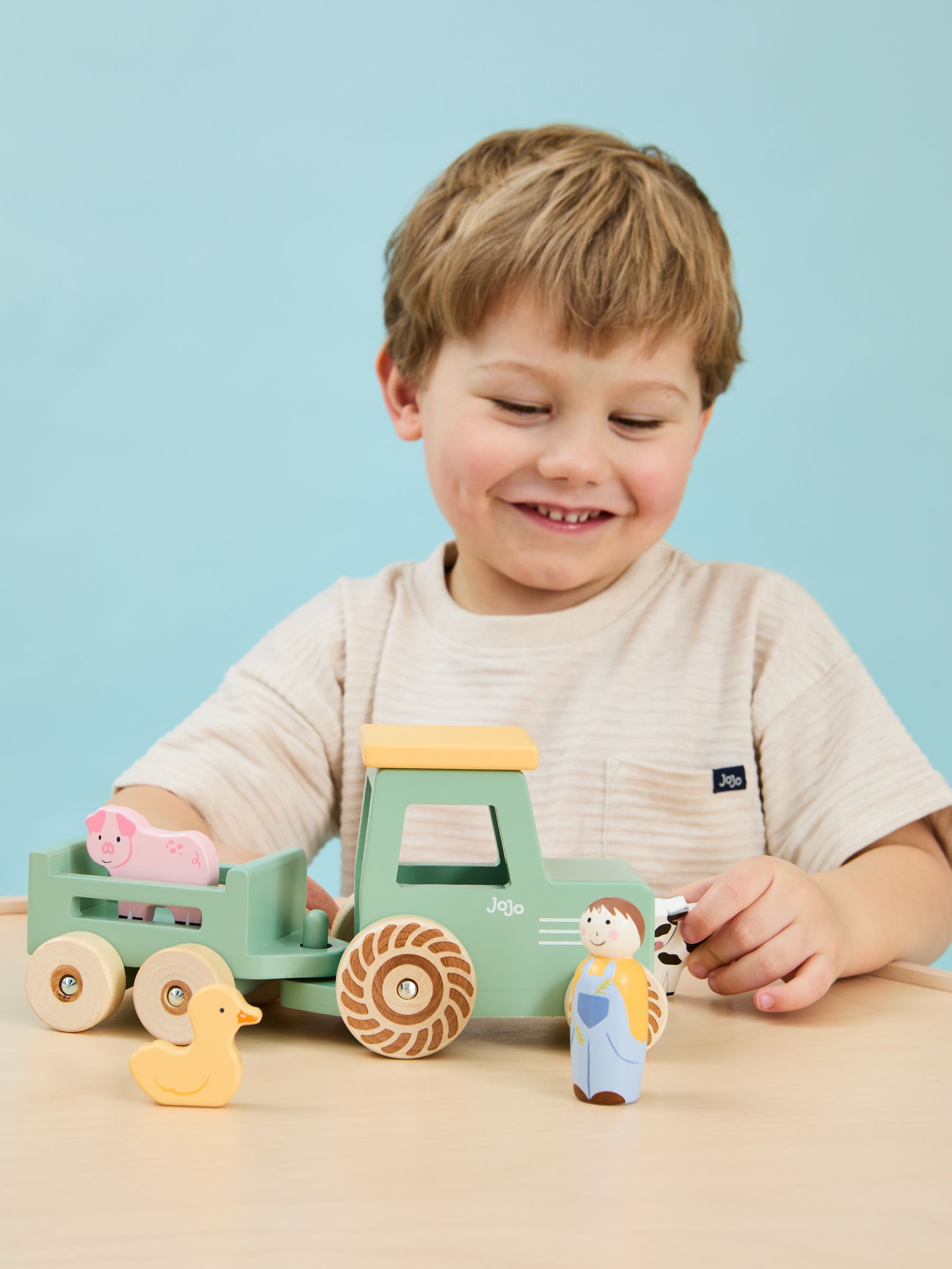 Farm Tractor and Trailer Set