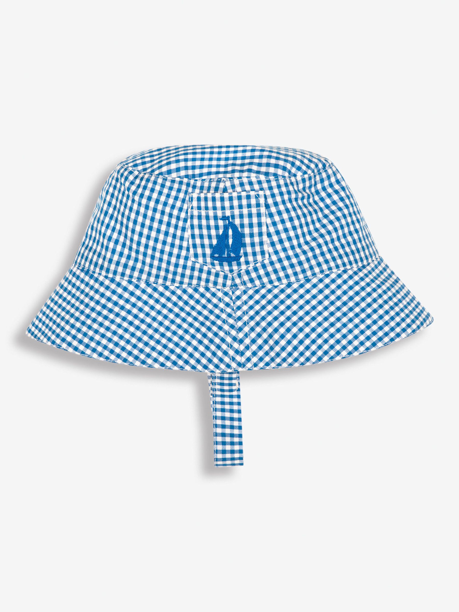 Gingham Sun Hat in Cobalt