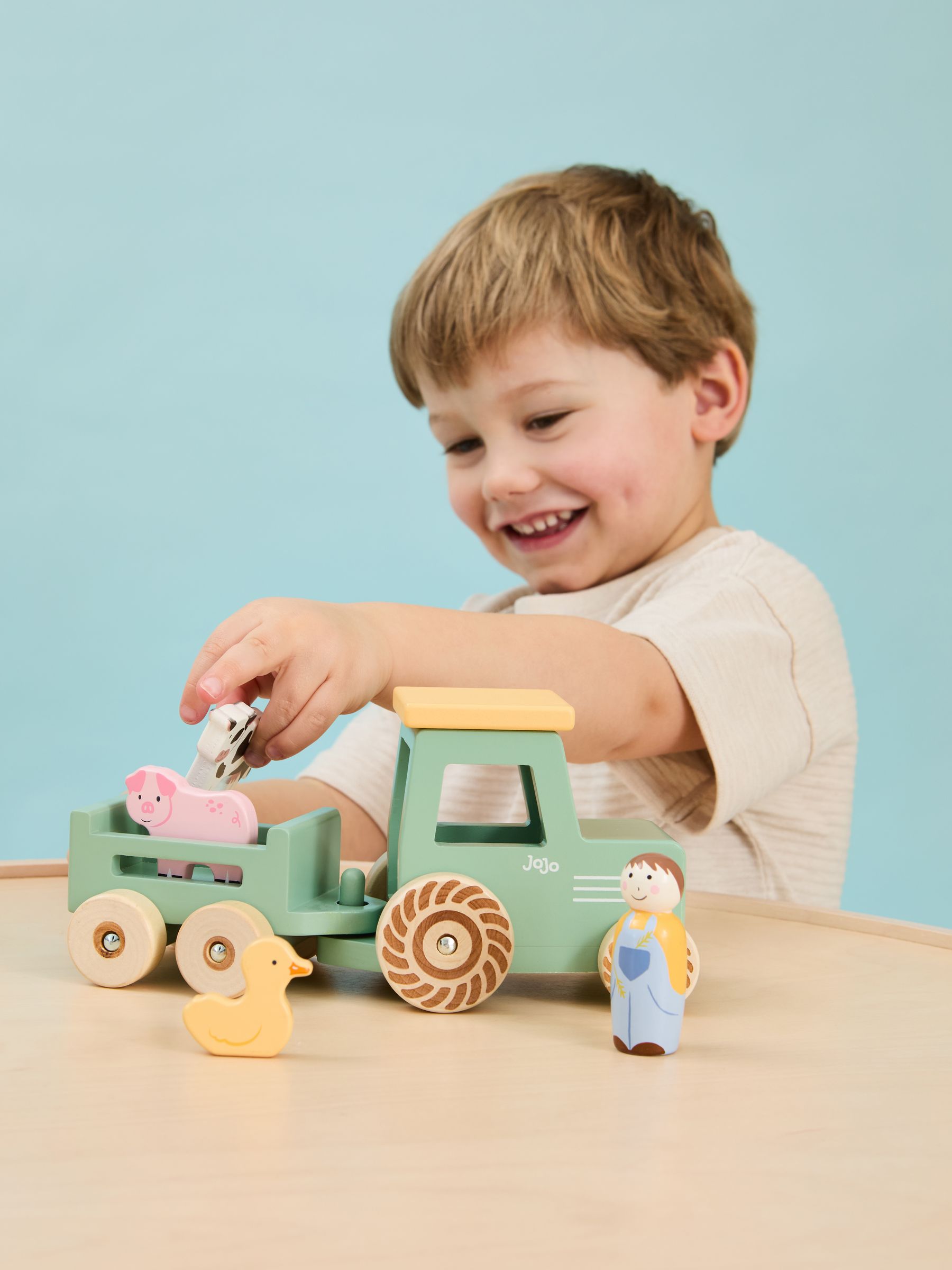 Farm Tractor and Trailer Set