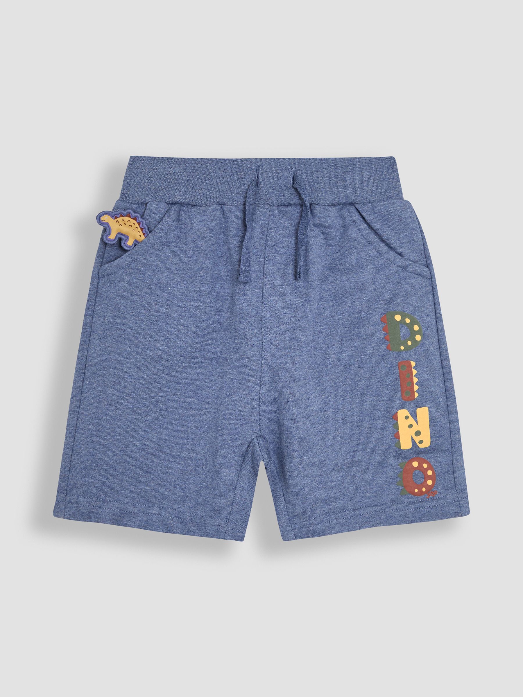 Marl Blue Dino Dino Puff Print Shorts