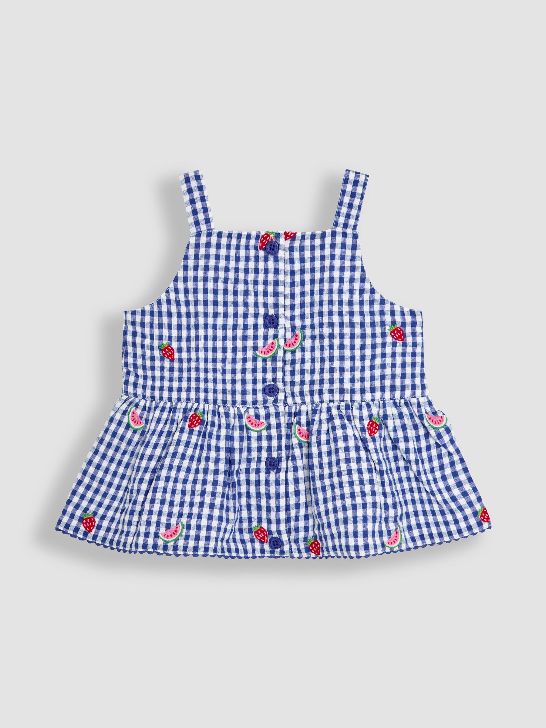 Blue Strawberry 2-Piece Embroidered Top & Trousers Set