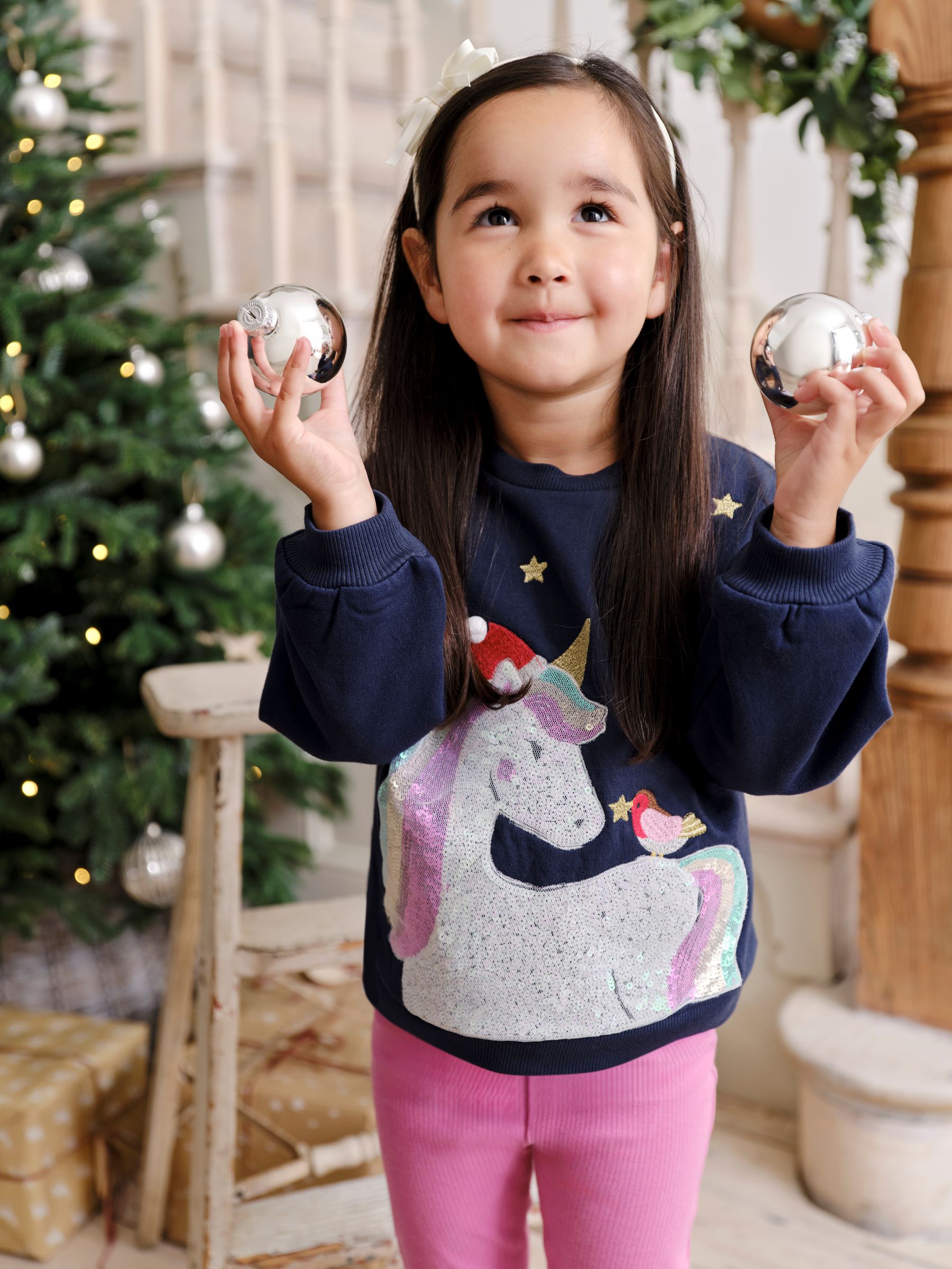 Navy Unicorn Sequin Sweatshirt