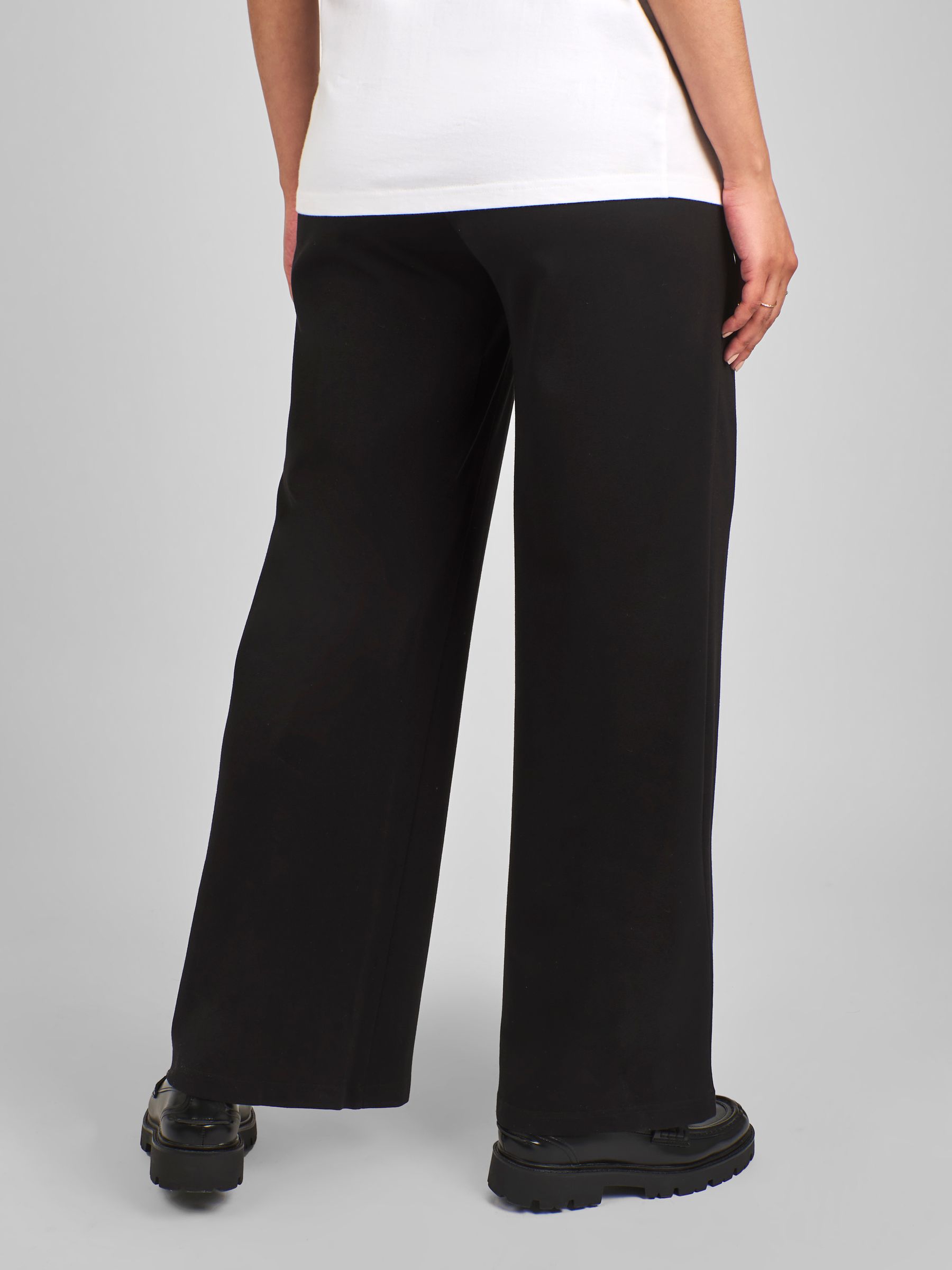 Black Jersey Maternity Wide Leg Trousers