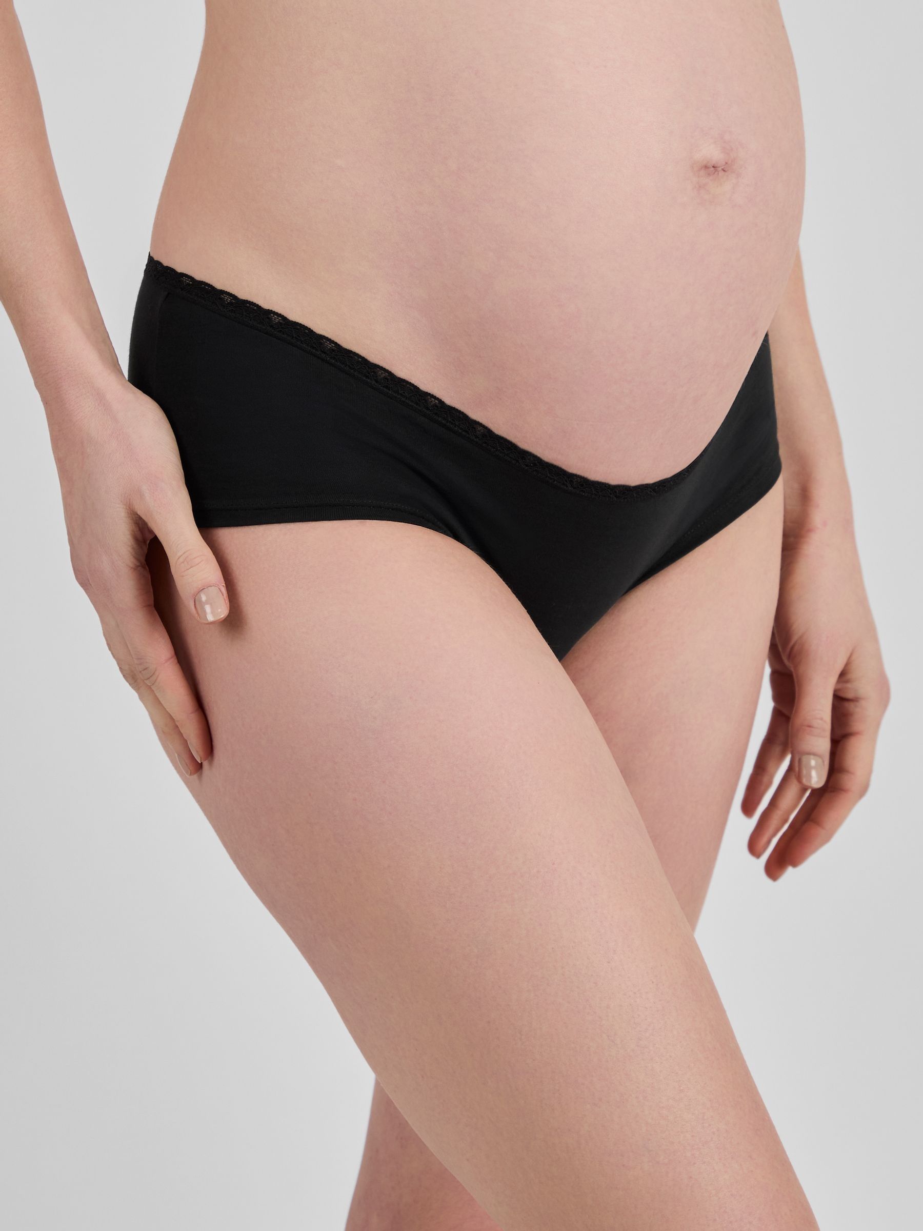White 3-Pack Lace Trim Maternity Shorts