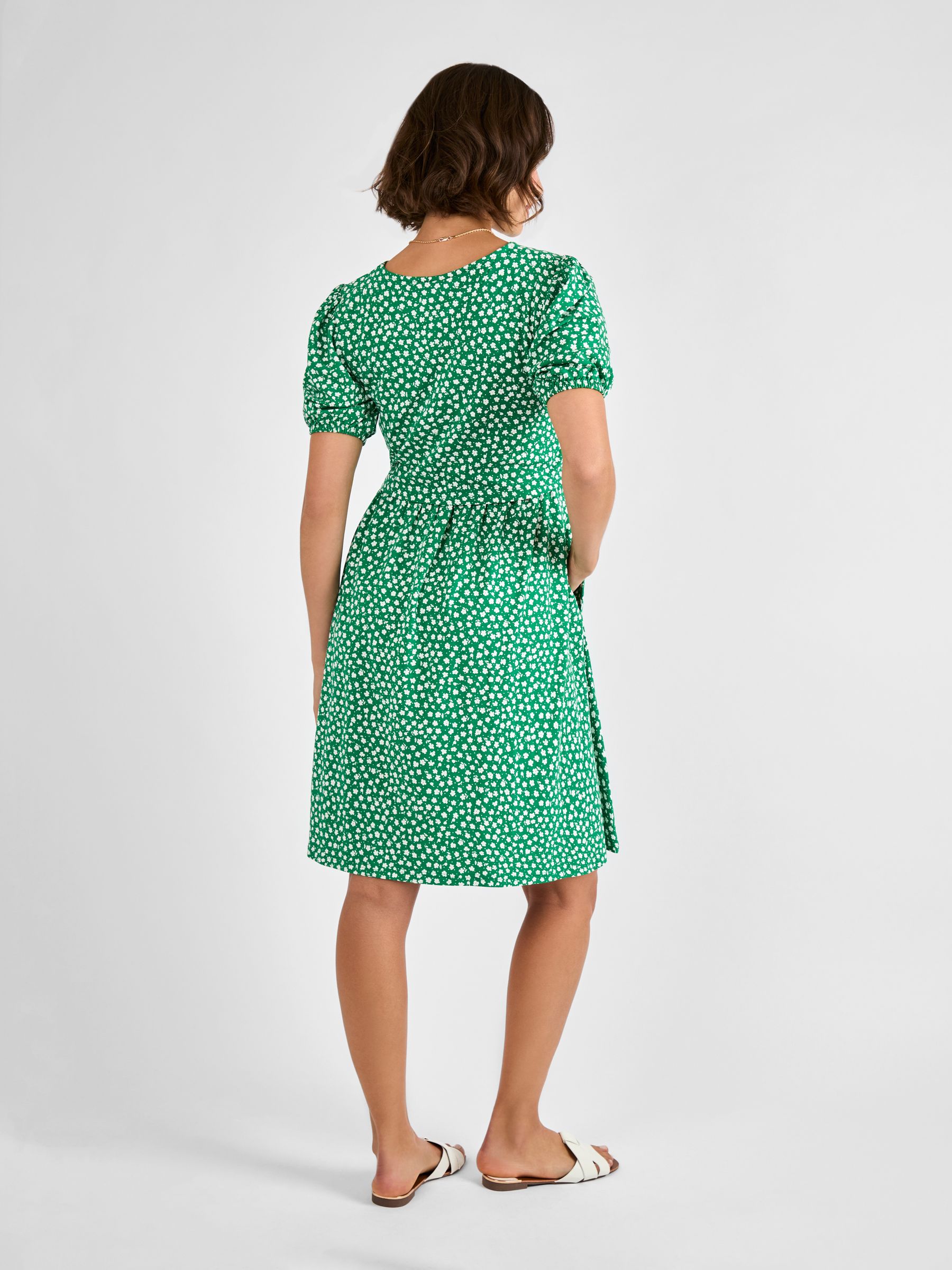 Green Double Layer Maternity & Nursing Jersey Dress