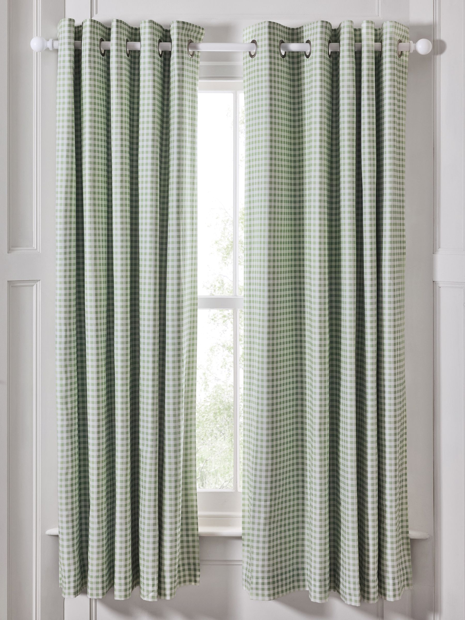 Natural Gingham Blackout Lined Curtains