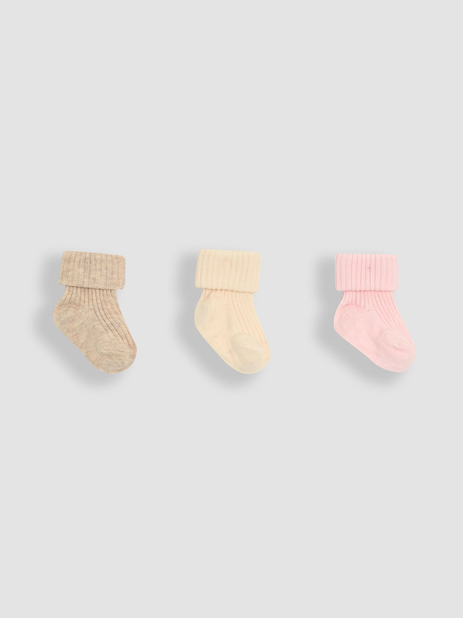 Khaki 3-Pack Ribbed Baby Socks