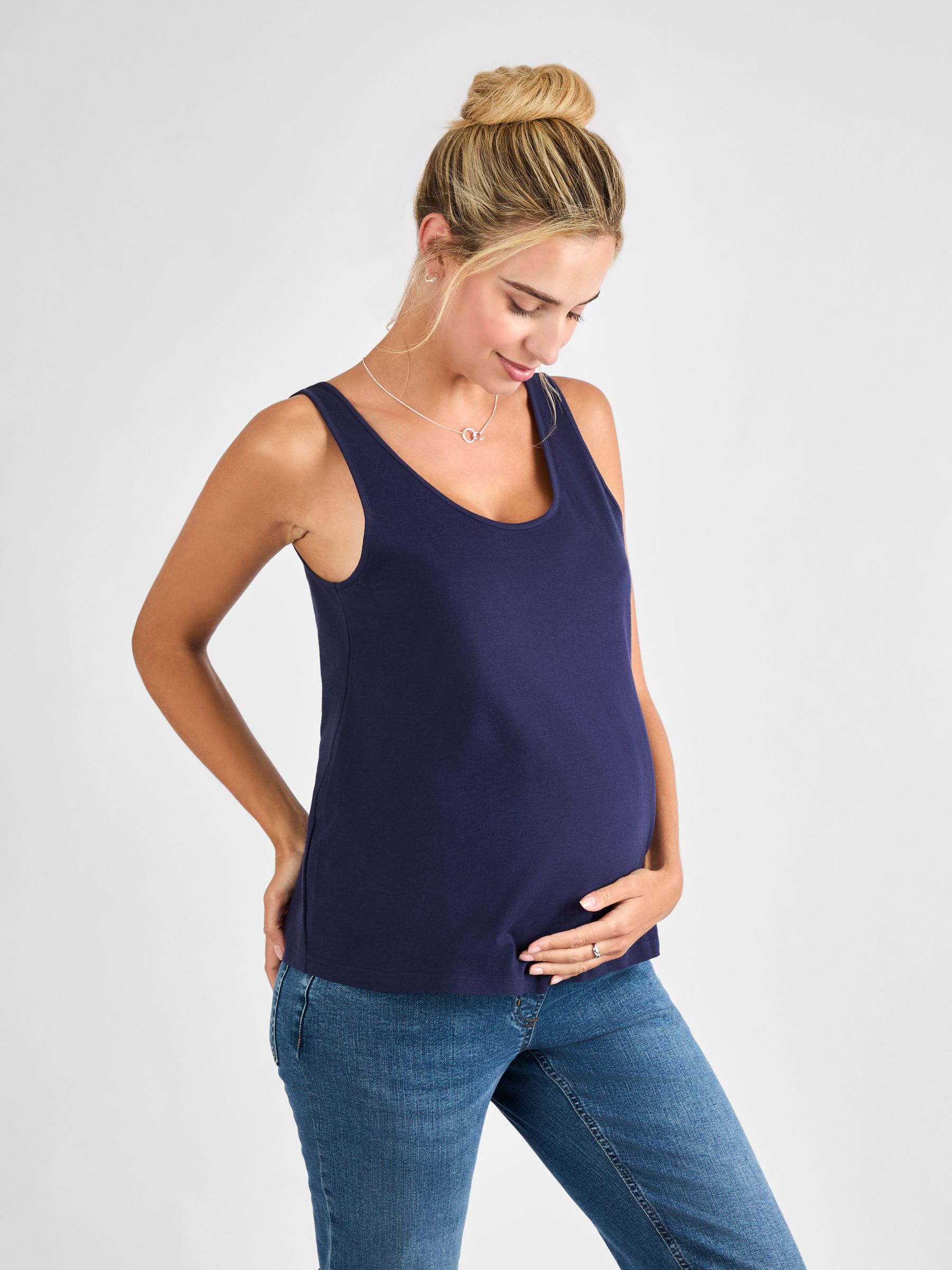 Navy Thick Strap Maternity Vest