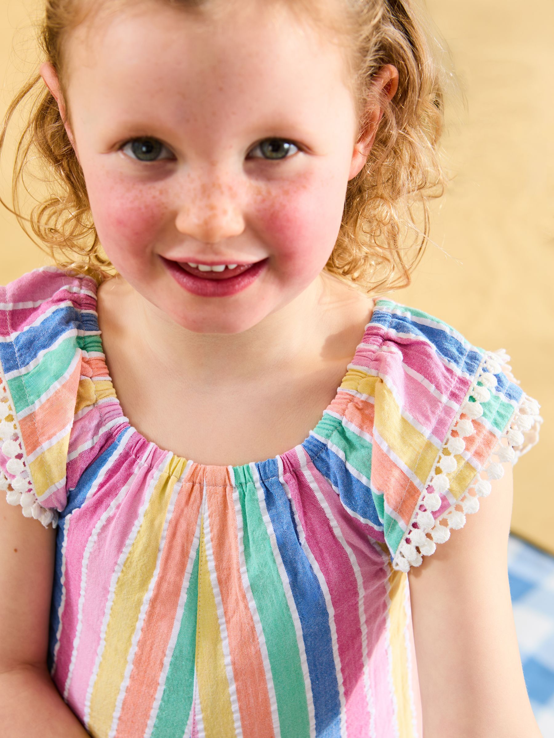 Rainbow Stripe Pretty Gathered Playsuit