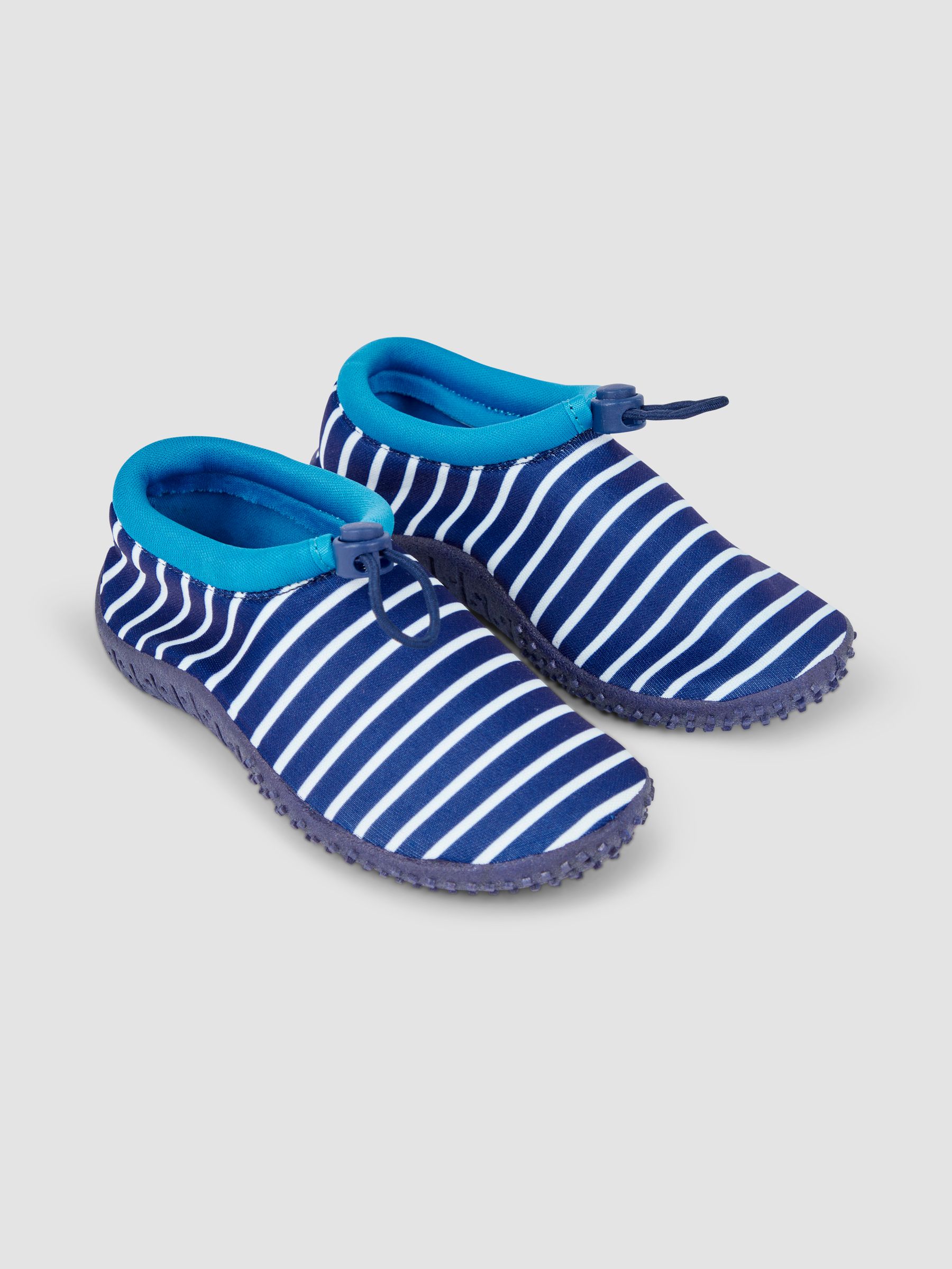 Navy Blue Stripe Print Beach and Swim Shoes