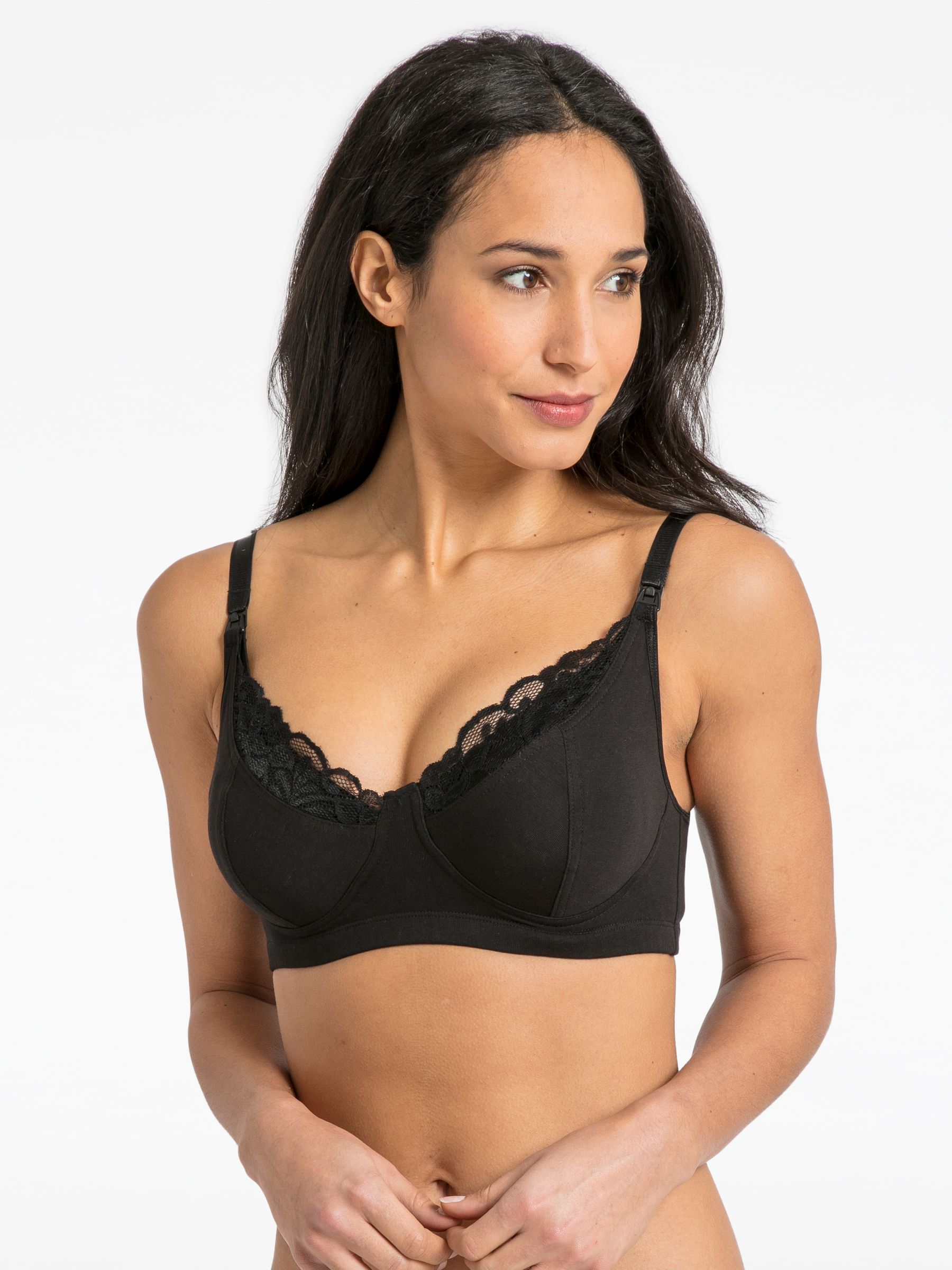 White Lace Trim Maternity & Nursing Bra