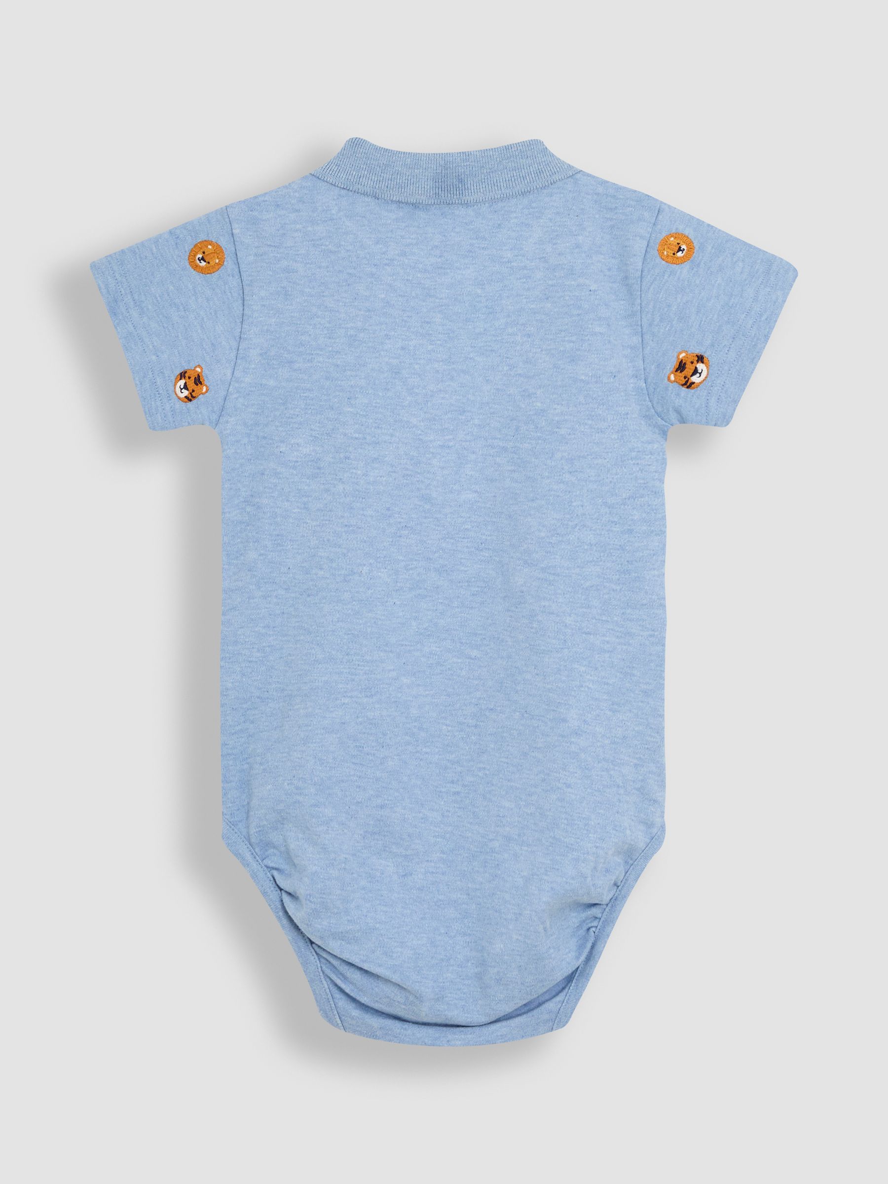 Blue Lion & Tiger Embroidered Polo Shirt Bodysuit