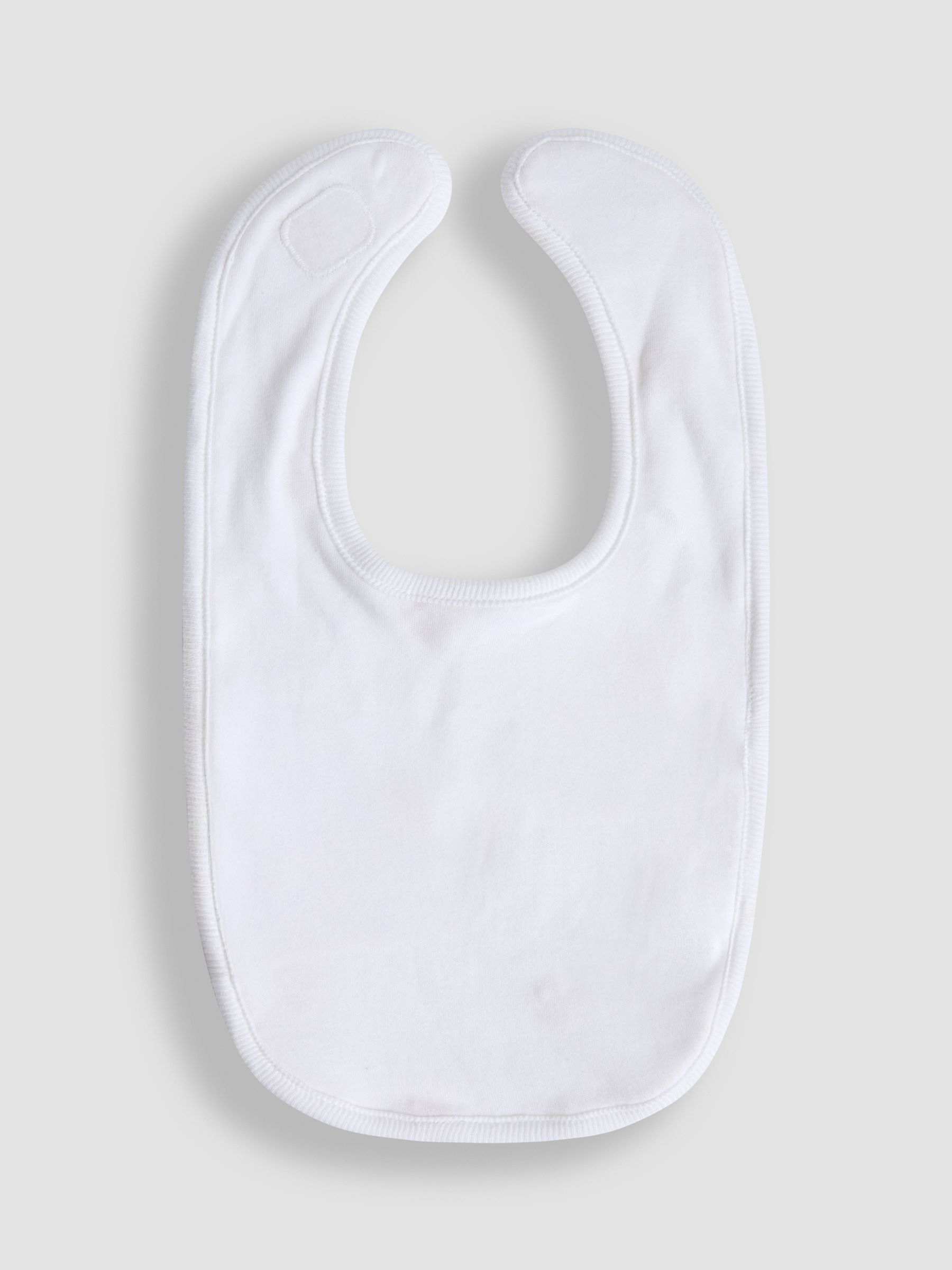 White 100% Organic Cotton Duck Embroidered Bib