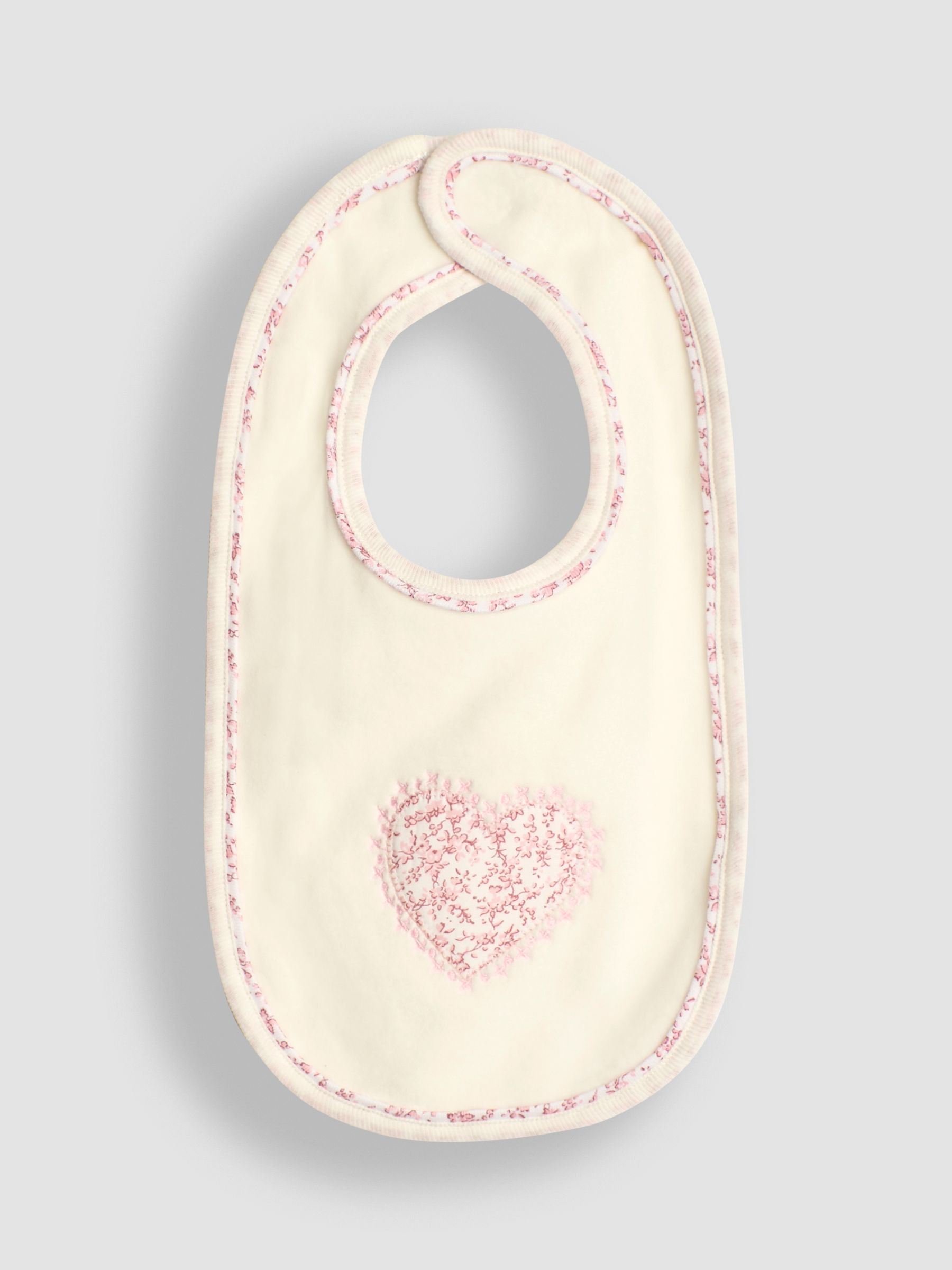 Cream Love Heart Bib
