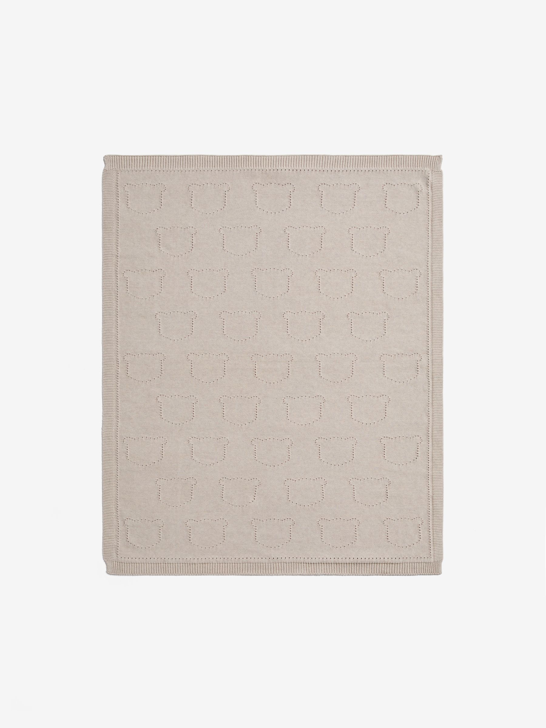 Natural Bear Pointelle Baby Blanket