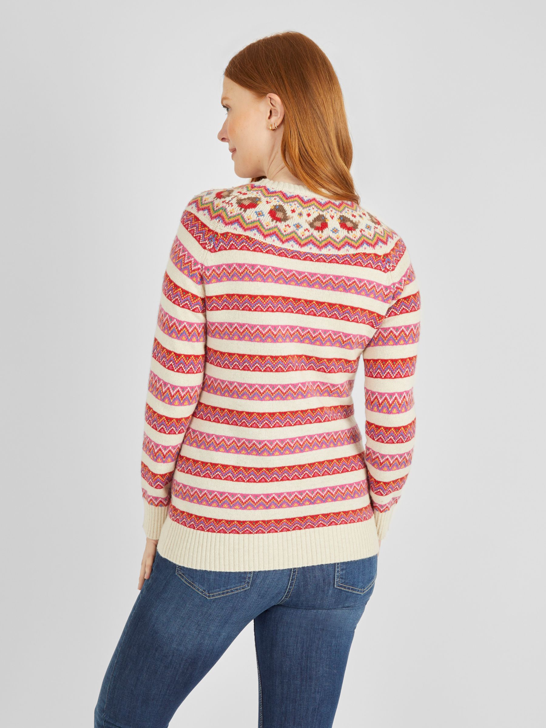 Cream Robin Fairisle Pattern Maternity Jumper