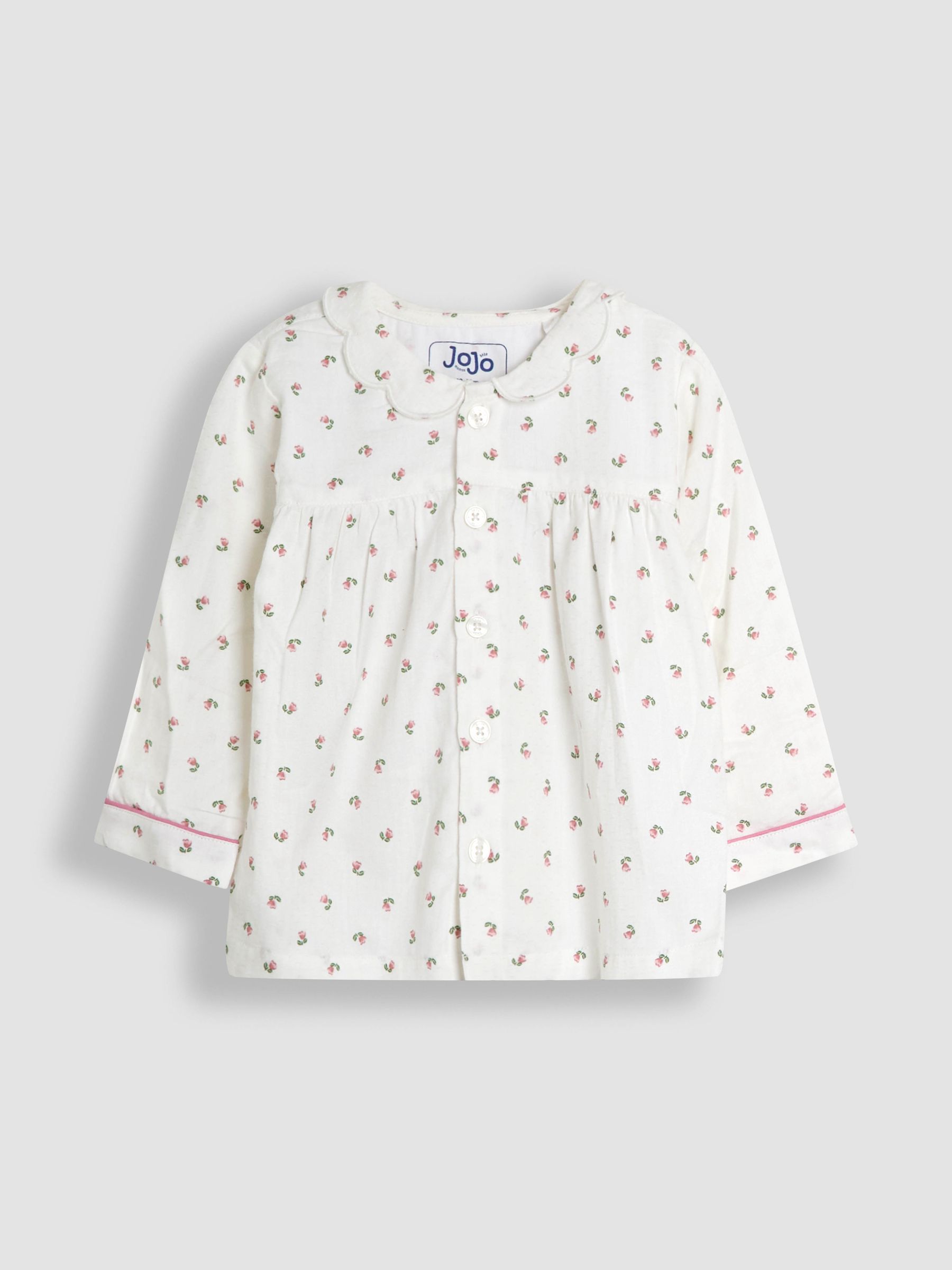 Cream Rose Print Classic Woven Pyjamas