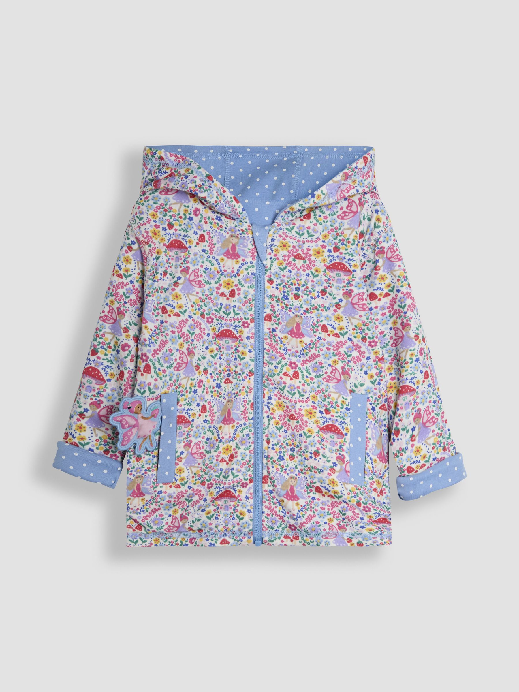 Blue Unicorn Appliqué Reversible Hoodie