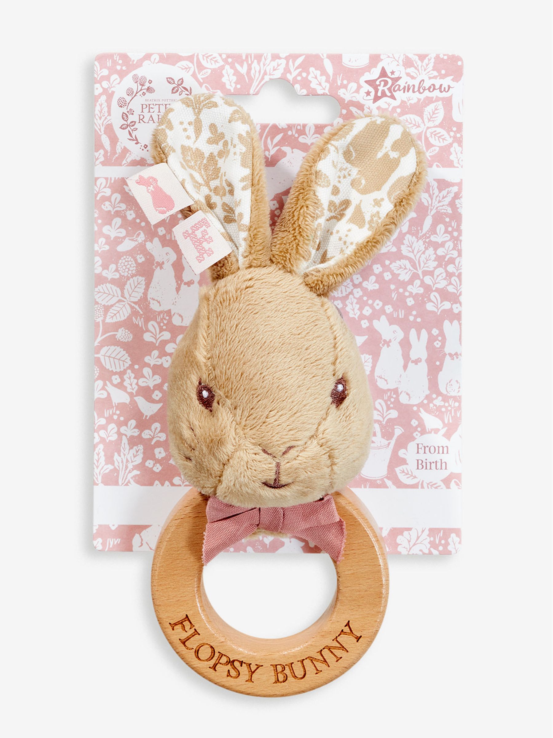Signature Flopsy Bunny Wooden Ring Rattle