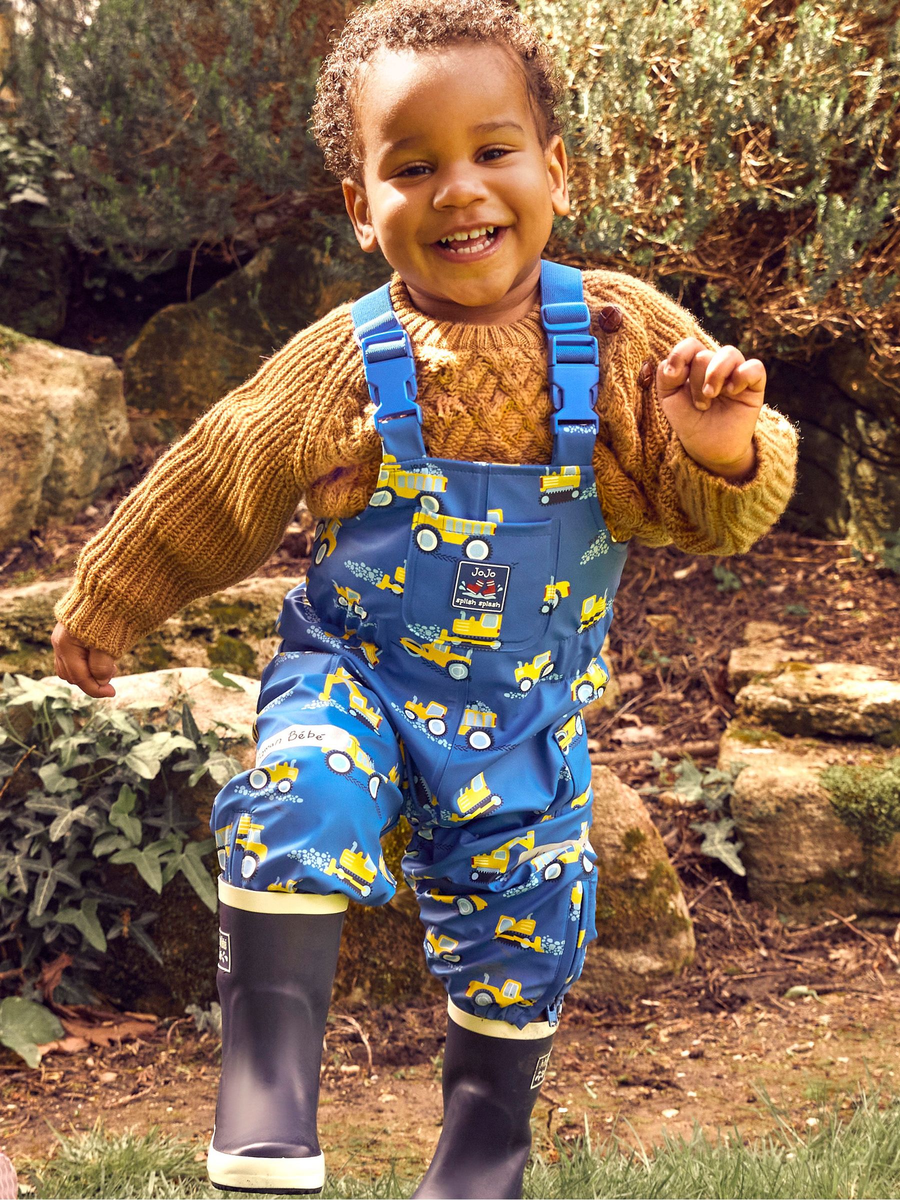 Cobalt Digger Print Waterproof Dungarees