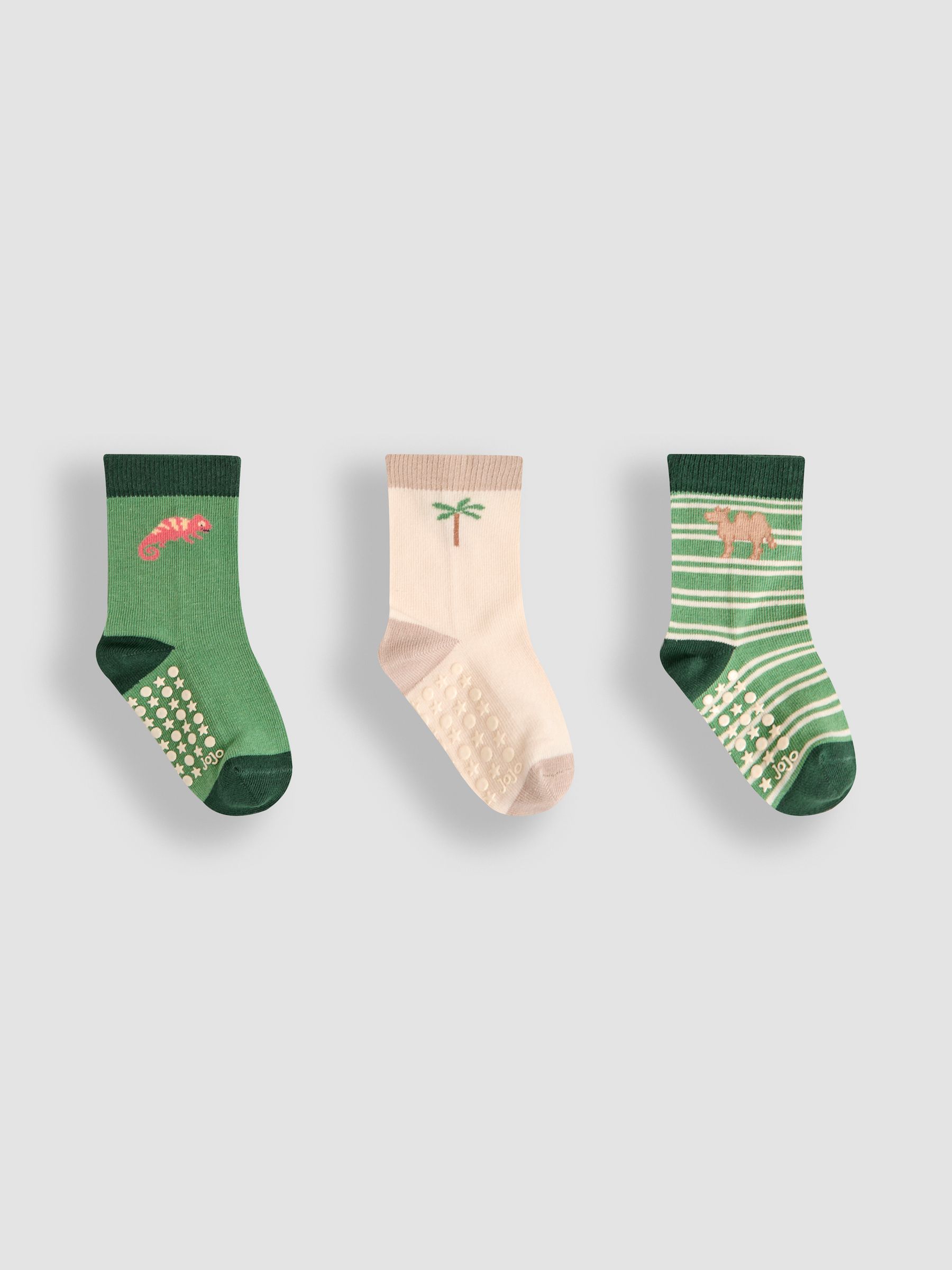 Green Printed Socks 3 Pack