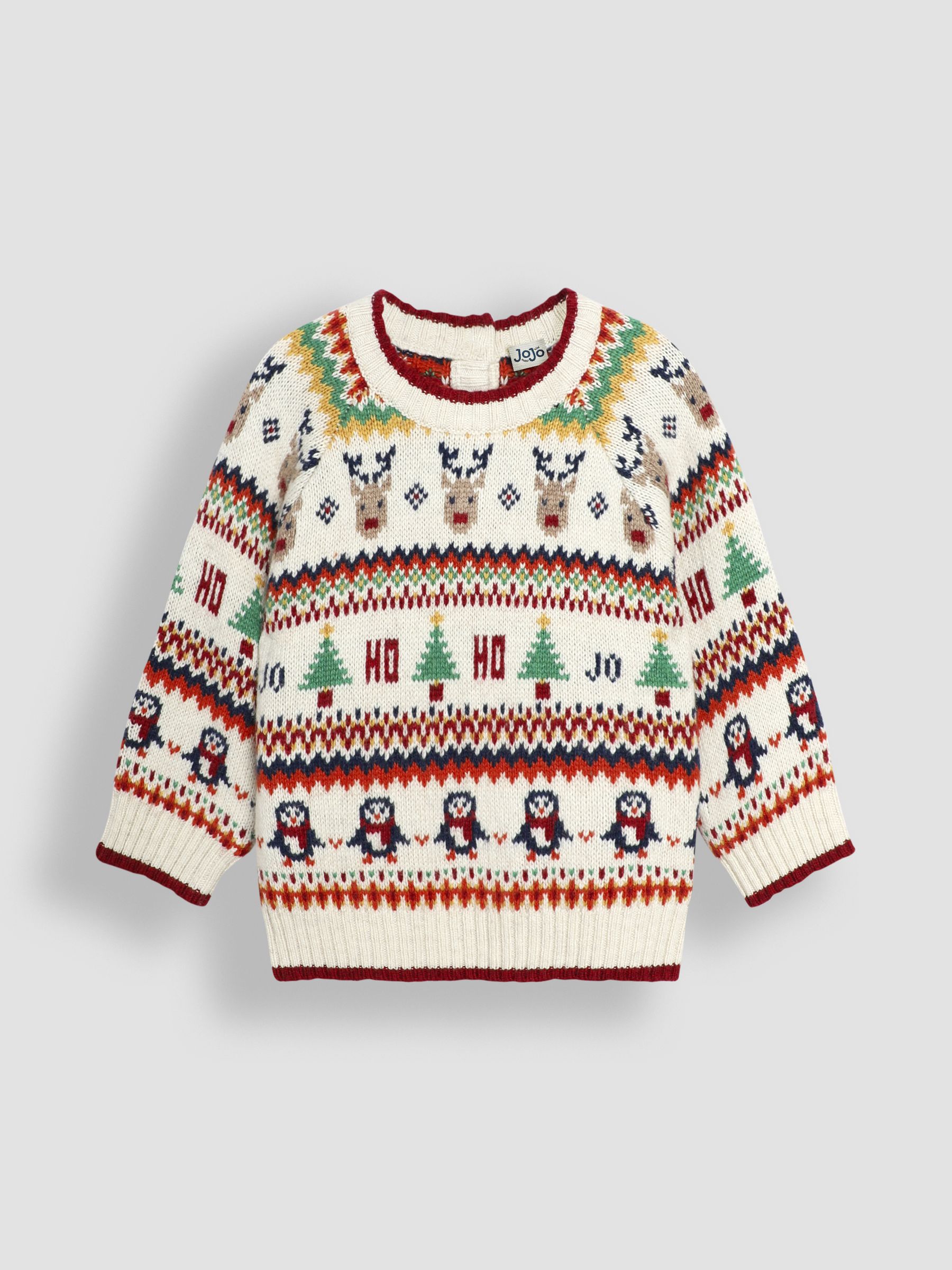 Ecru Knitted Christmas Festive Friends Fair Isle Jumper