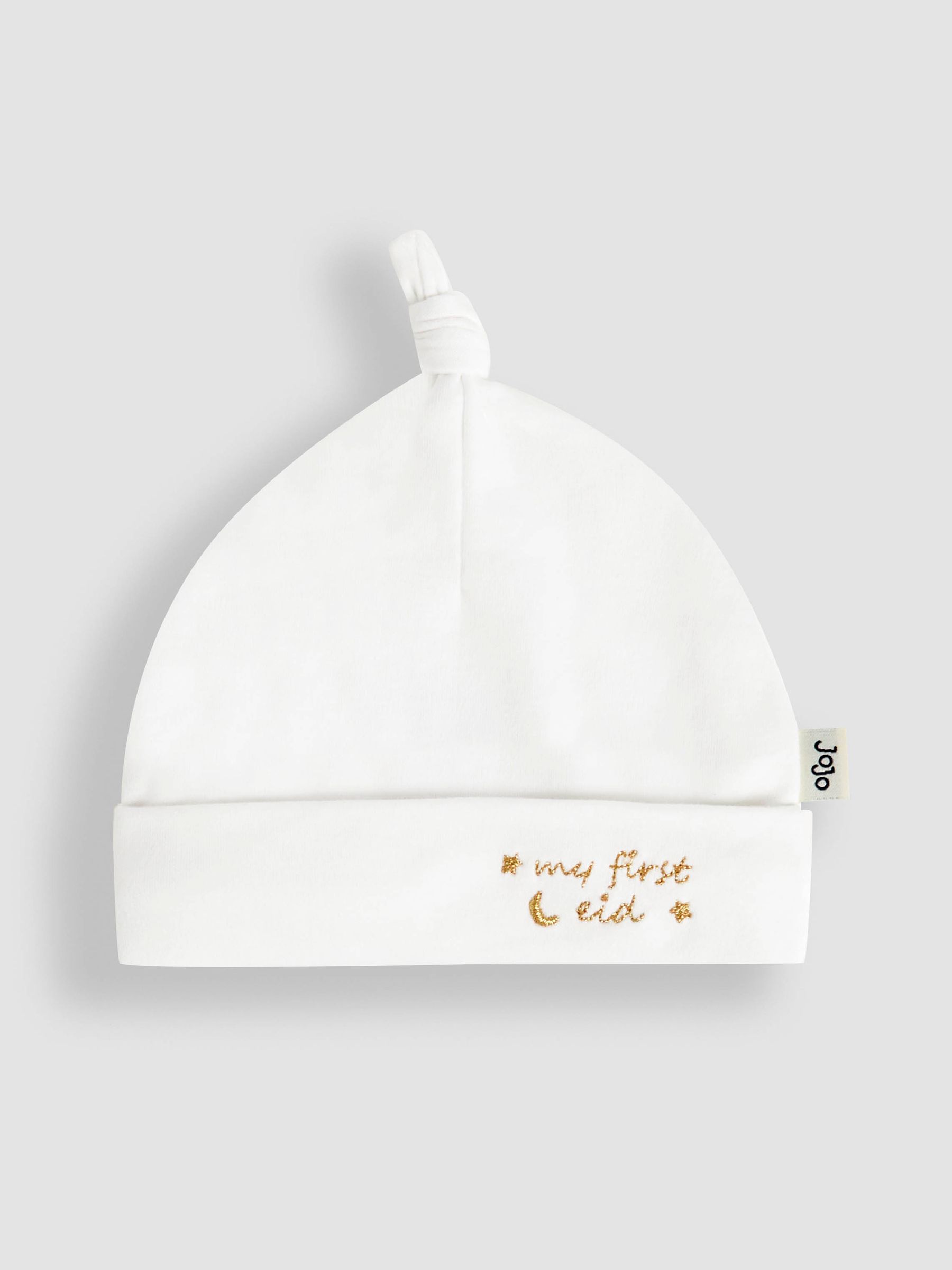 White My First Eid Embroidered Baby Hat